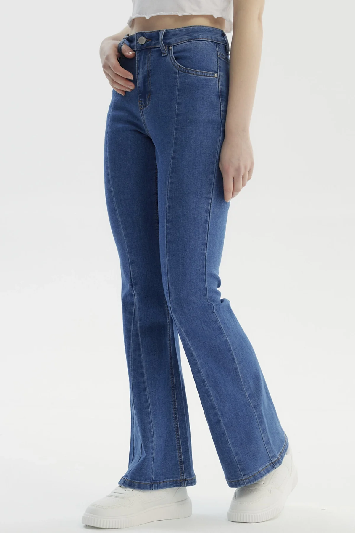 Jeans Mujer Flare Linea Curva Azul - Image 2