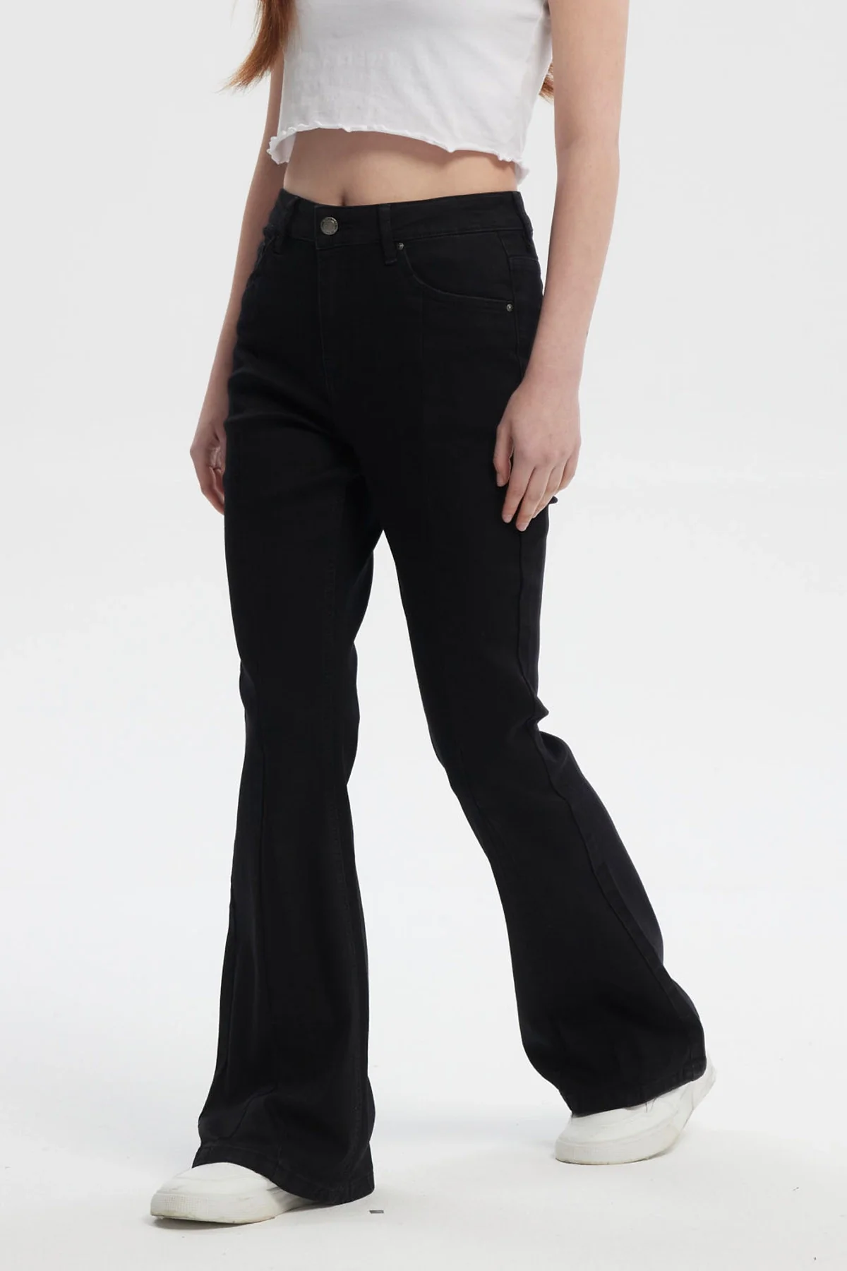 Jeans Mujer Flare Linea Curva Negro - Image 2