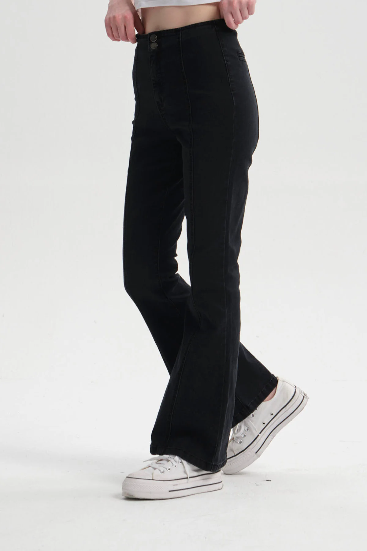 Jeans Mujer Flare Linea Negro - Image 2