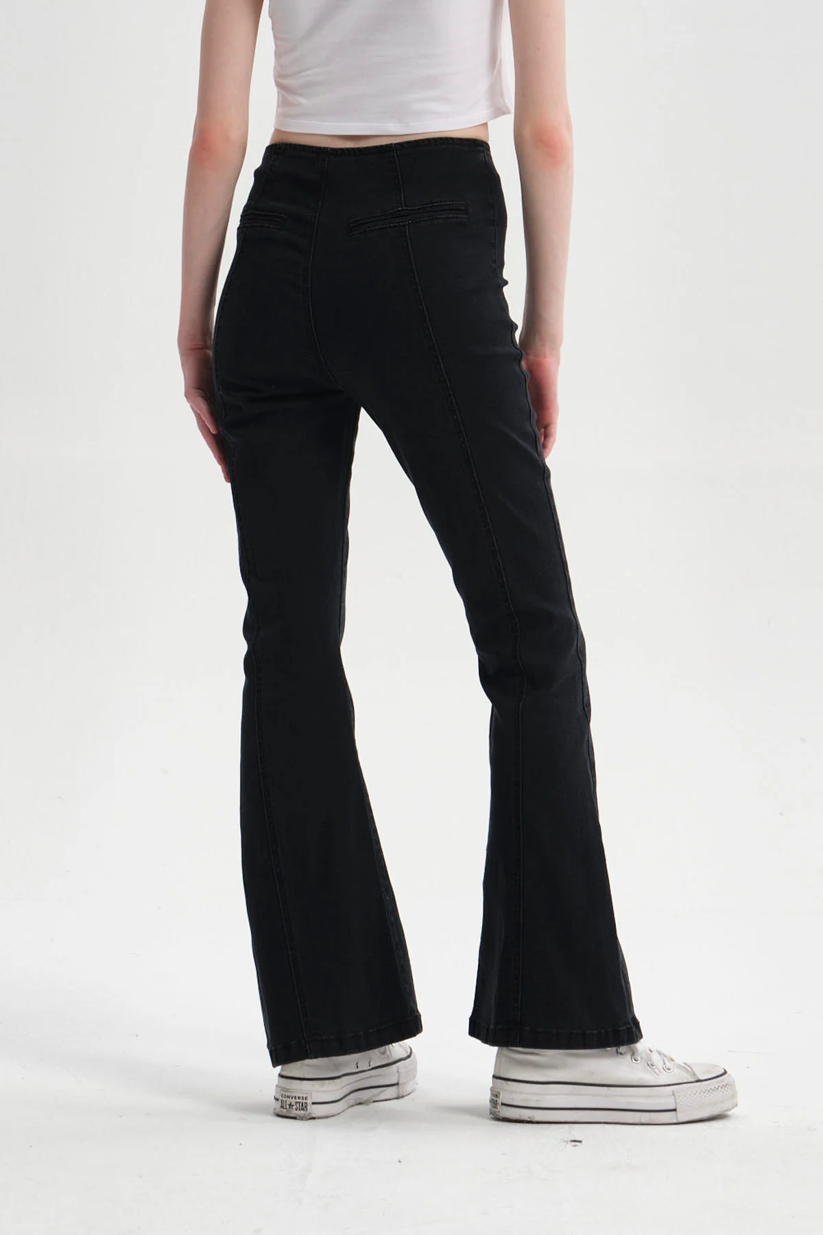 Jeans Mujer Flare Linea Negro - Image 3