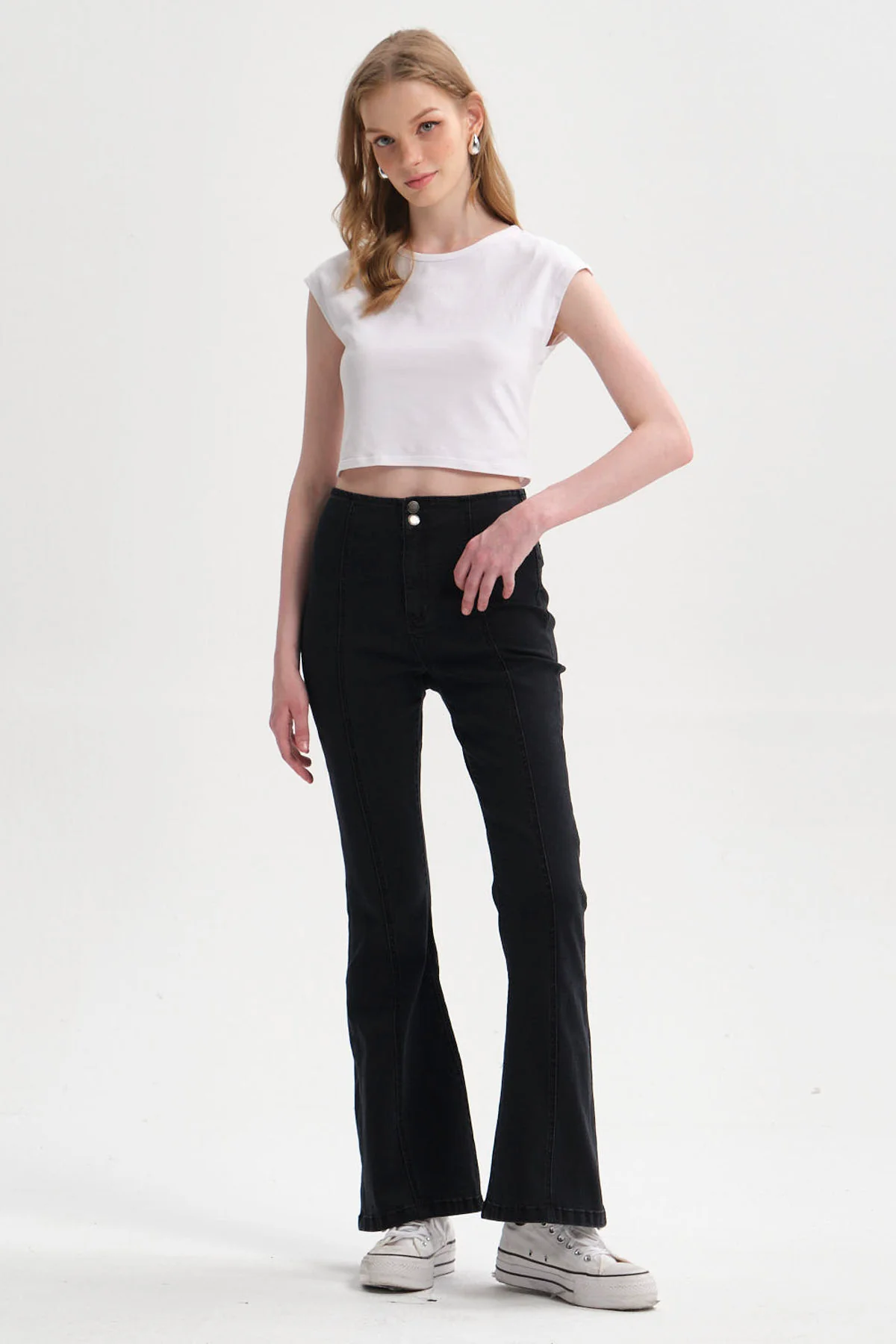 Jeans Mujer Flare Linea Negro - Image 4