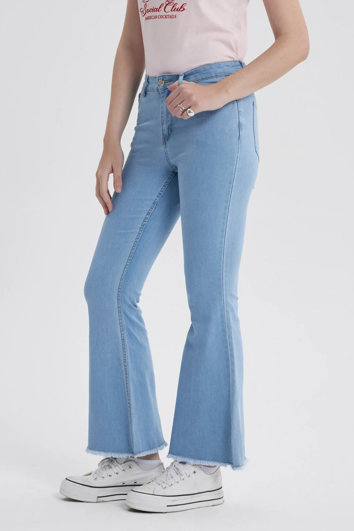 Jeans Mujer Flare Monse Celeste - Image 2