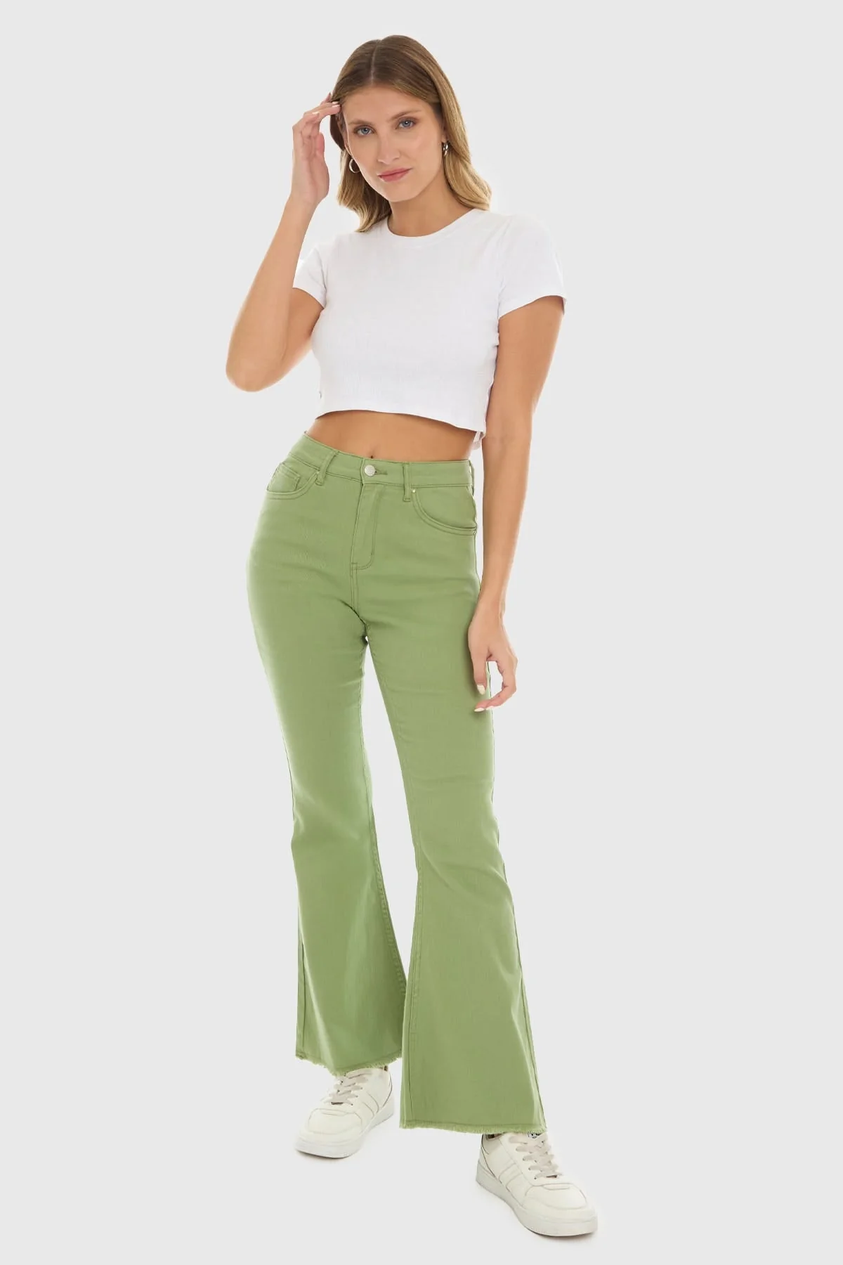 Jeans Mujer Flare Monse Verde - Image 5