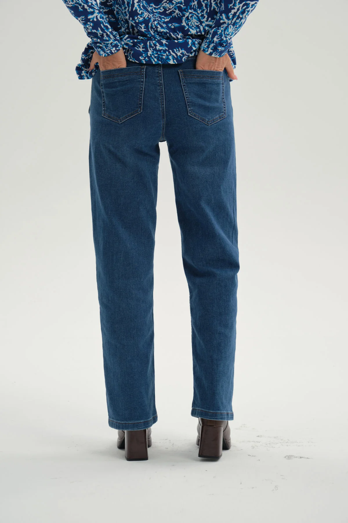 Jeans Mujer Flare Tiro Alto Azul - Image 3