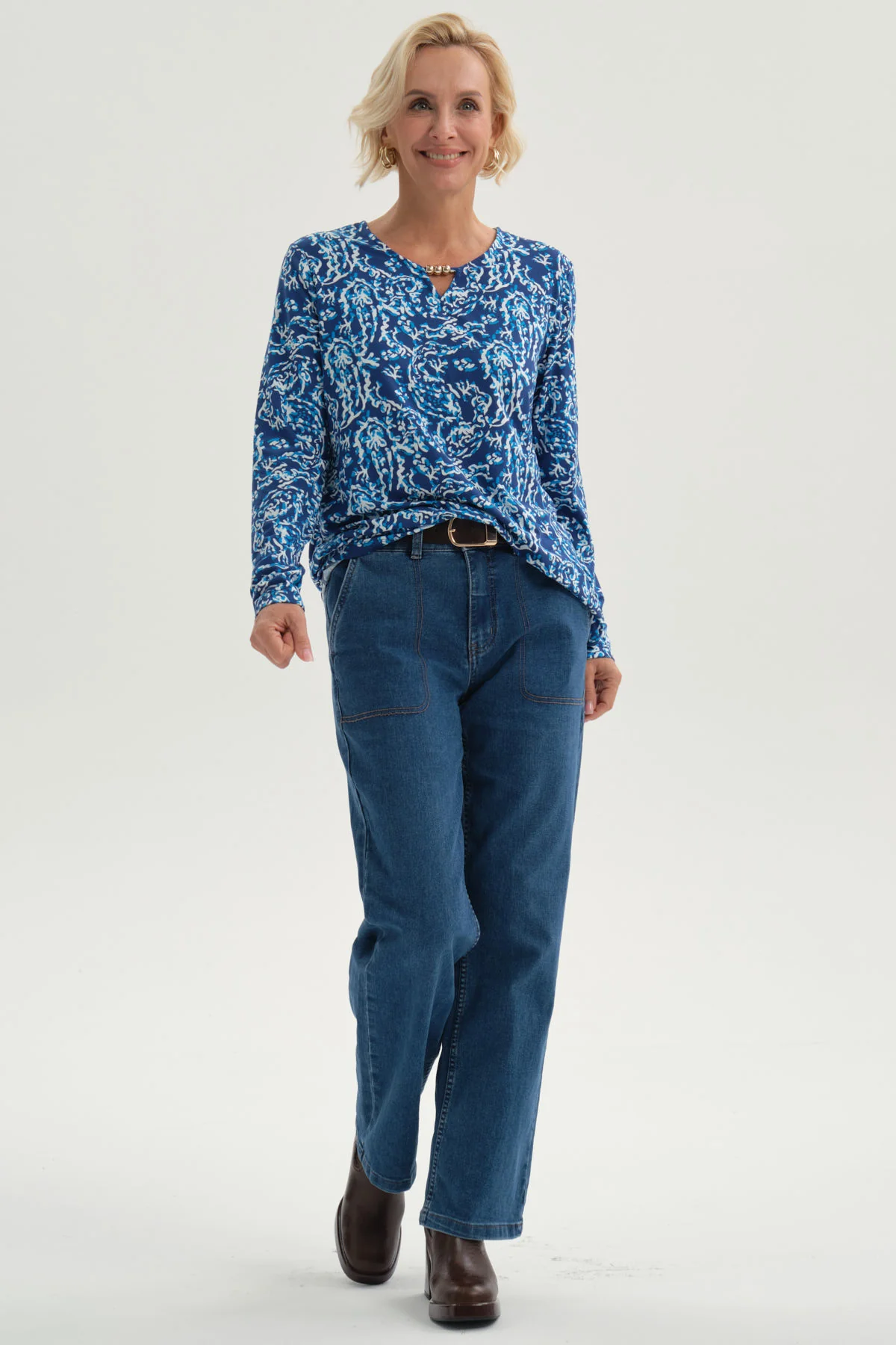 Jeans Mujer Flare Tiro Alto Azul - Image 4