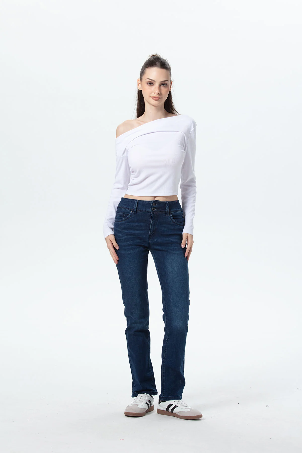 Jeans Mujer Flo Calce Recto Azul Oscuro - Image 4
