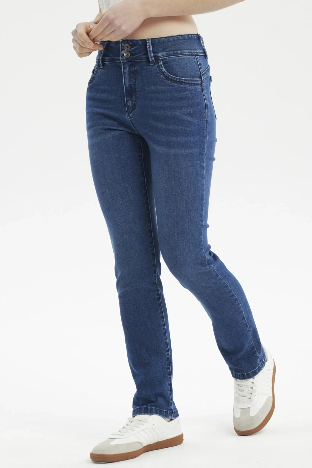Jeans Mujer Flo Calce Recto Azul Oscuro - Image 2