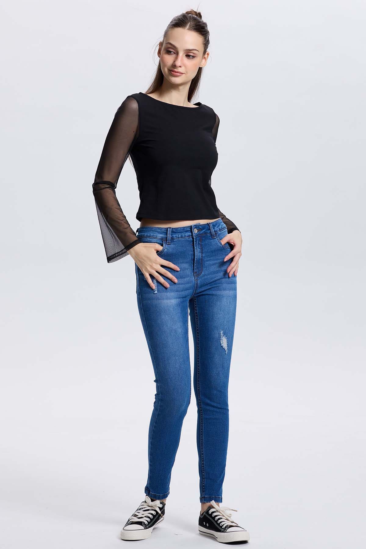 Jeans Mujer Lia Super Skinny Azul - Image 4
