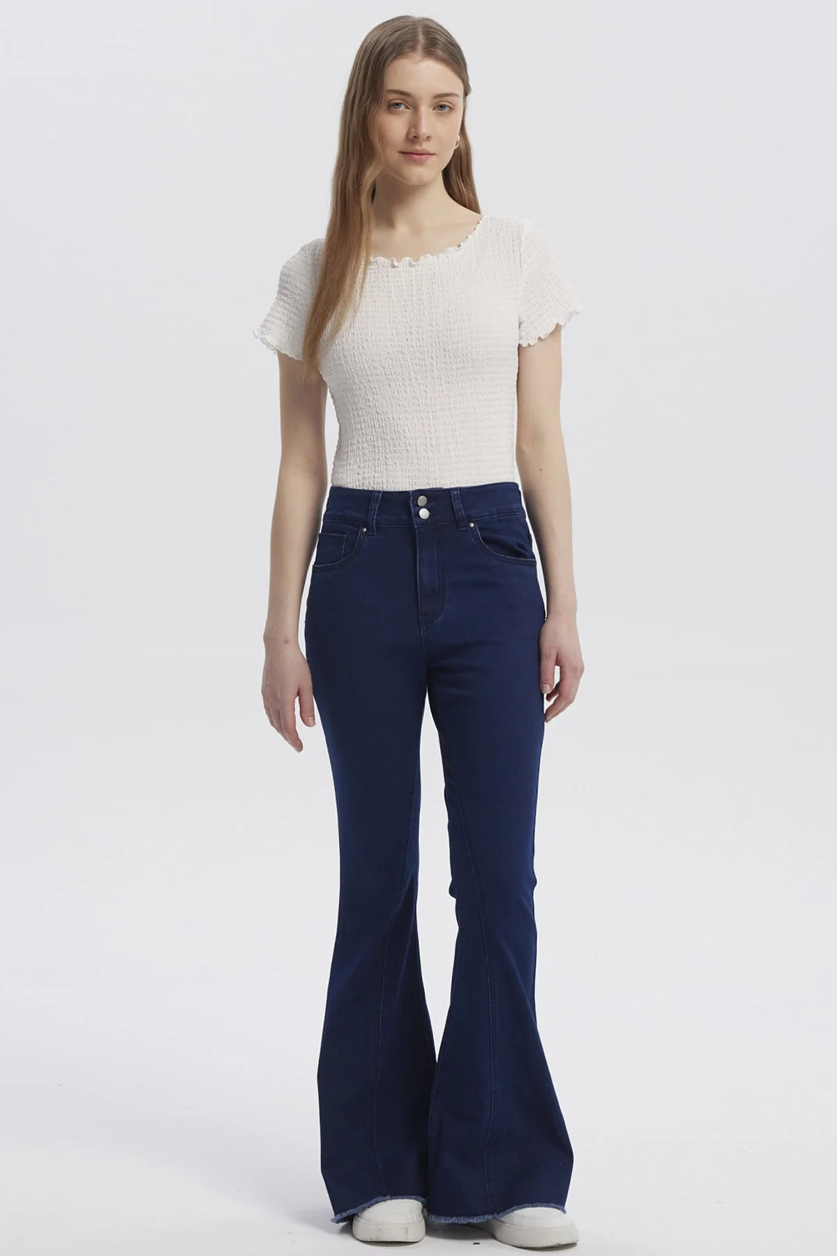 Jeans Mujer Moda Flare Azul Indigo - Image 4