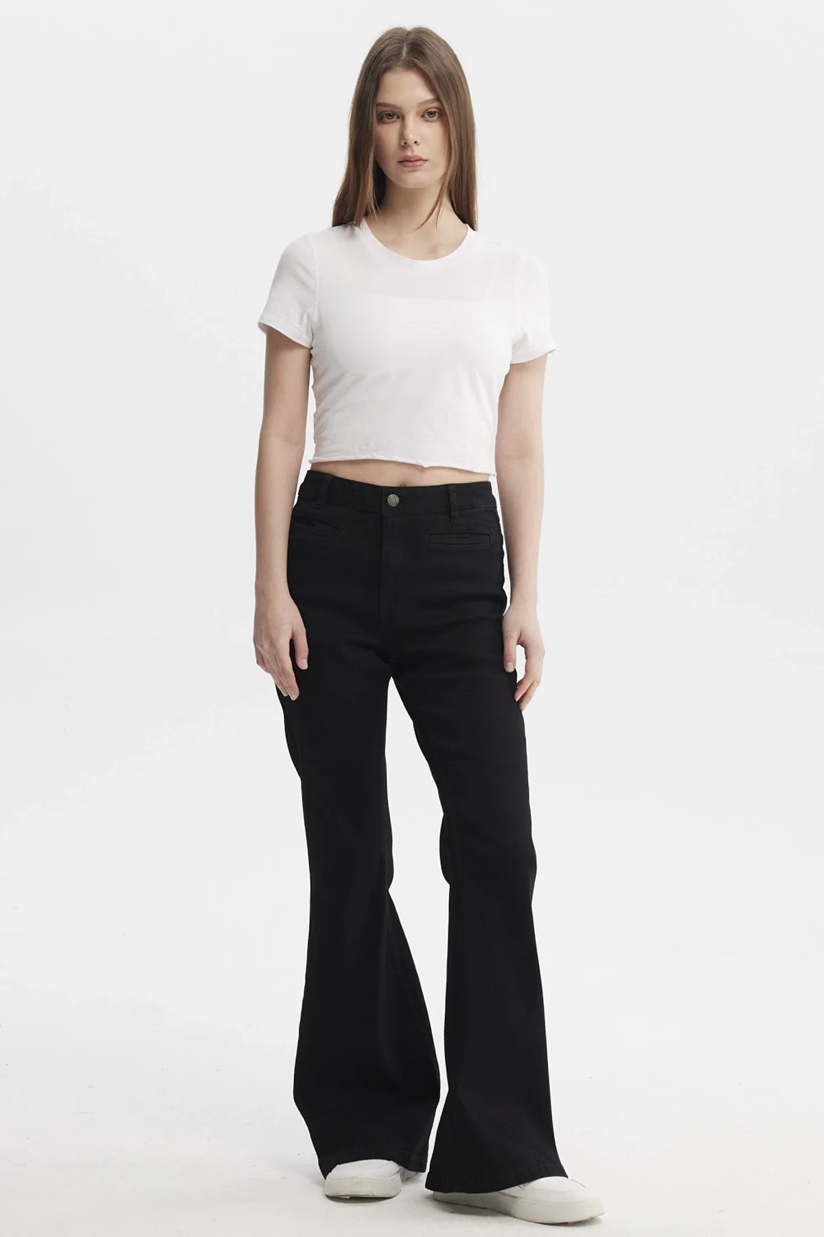 Jeans Mujer Moda Flare Negro - Image 4