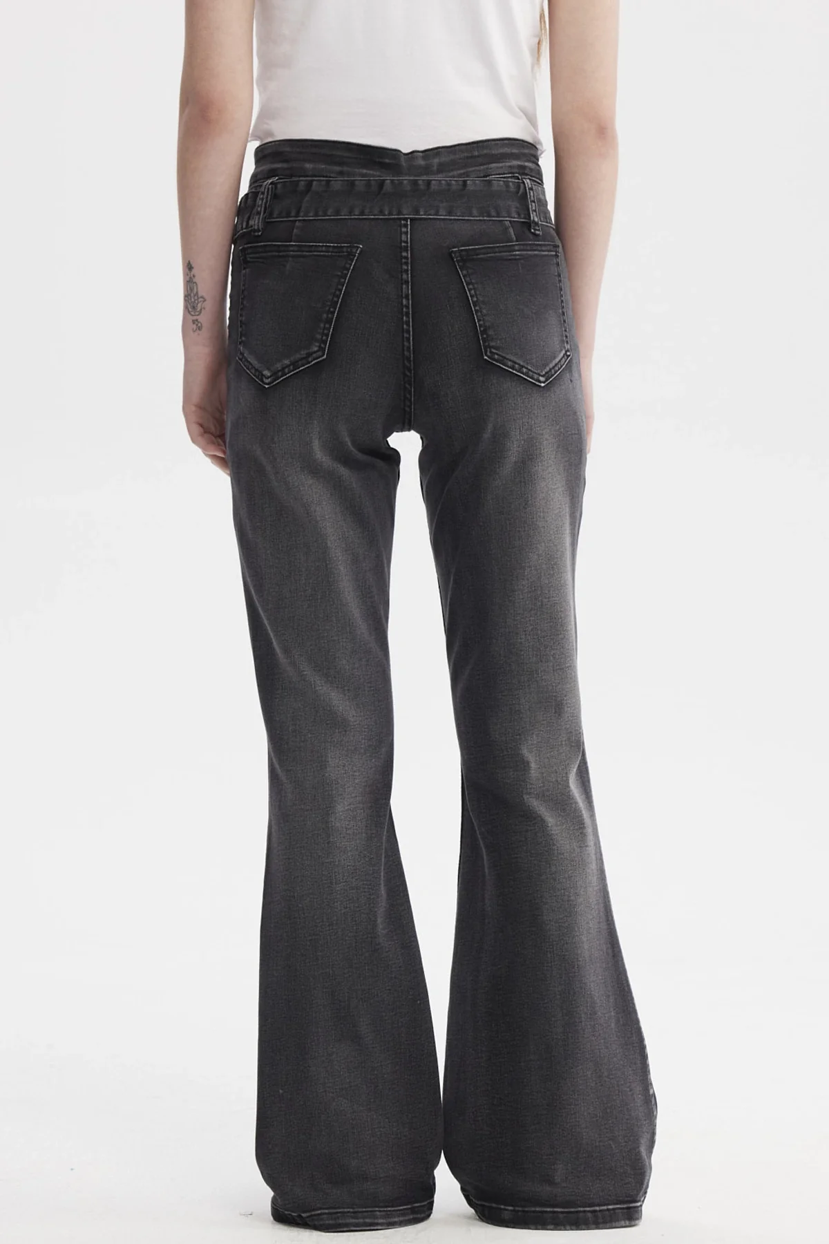 Jeans Mujer Moda Flare Negro - Image 3