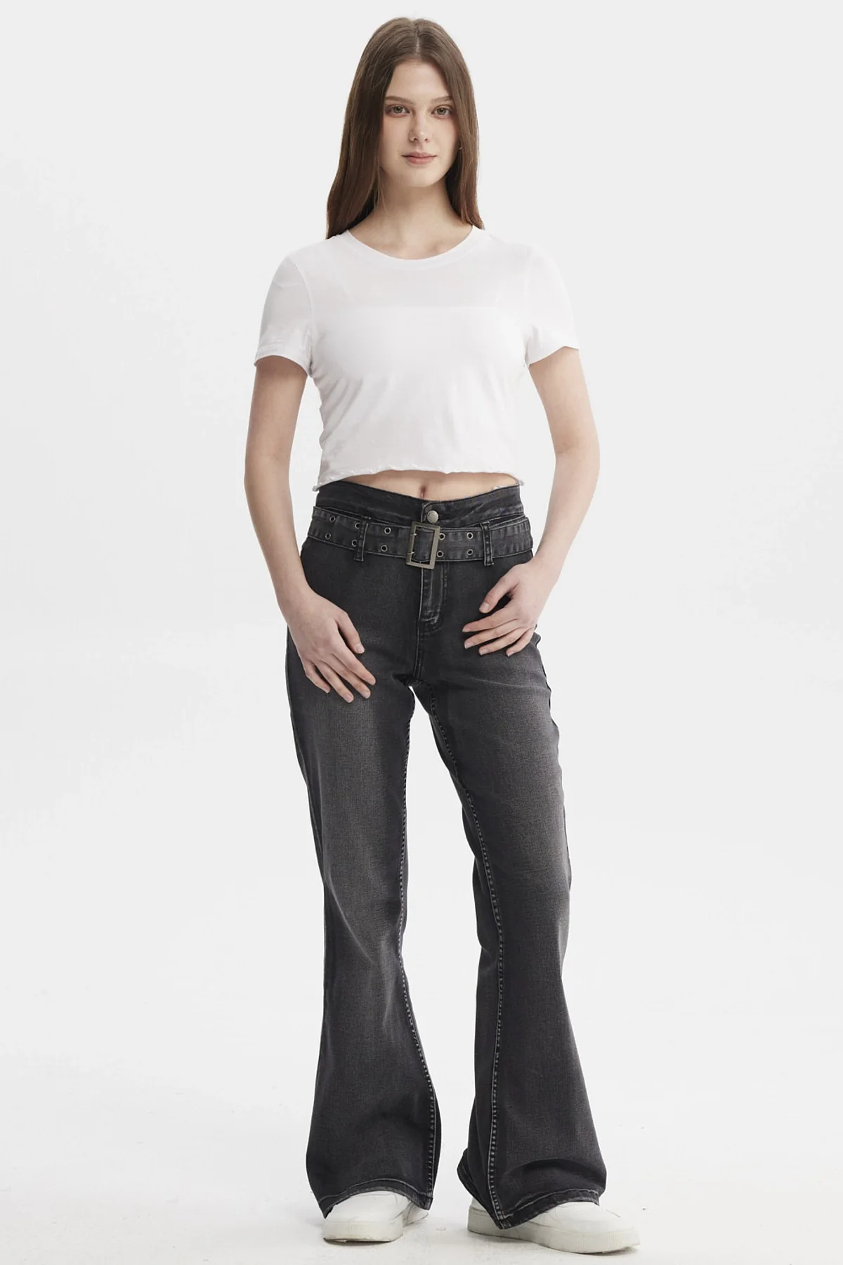 Jeans Mujer Moda Flare Negro - Image 4