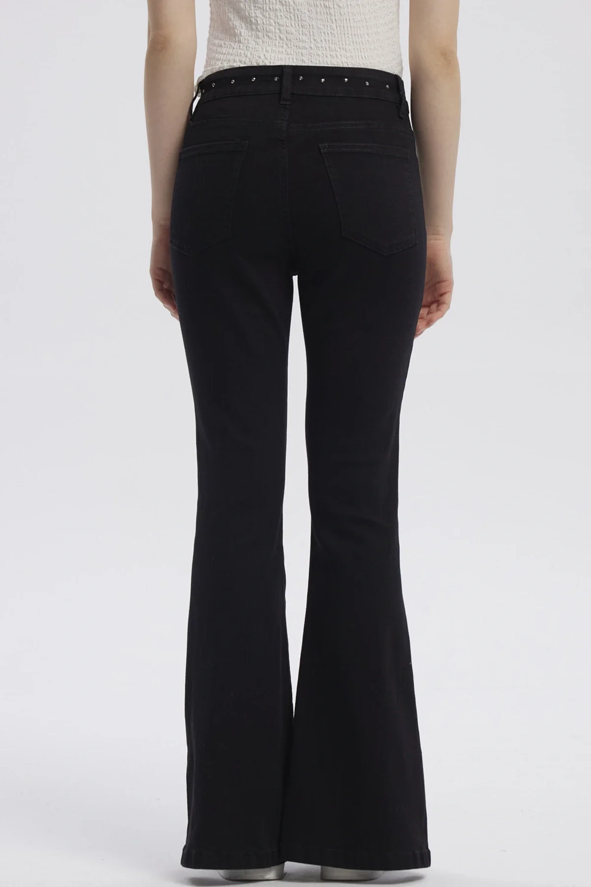 Jeans Mujer Moda Flare Negro - Image 3