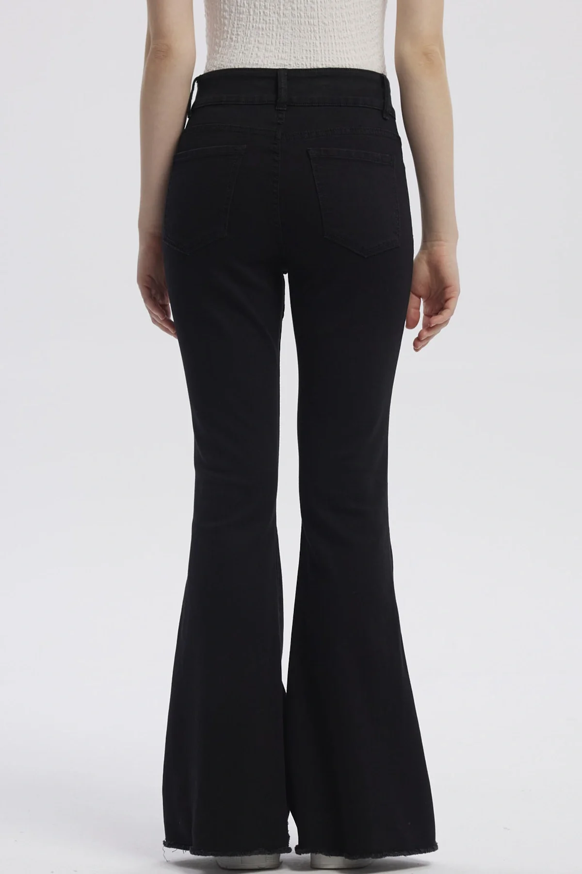 Jeans Mujer Moda Flare Negro - Image 3