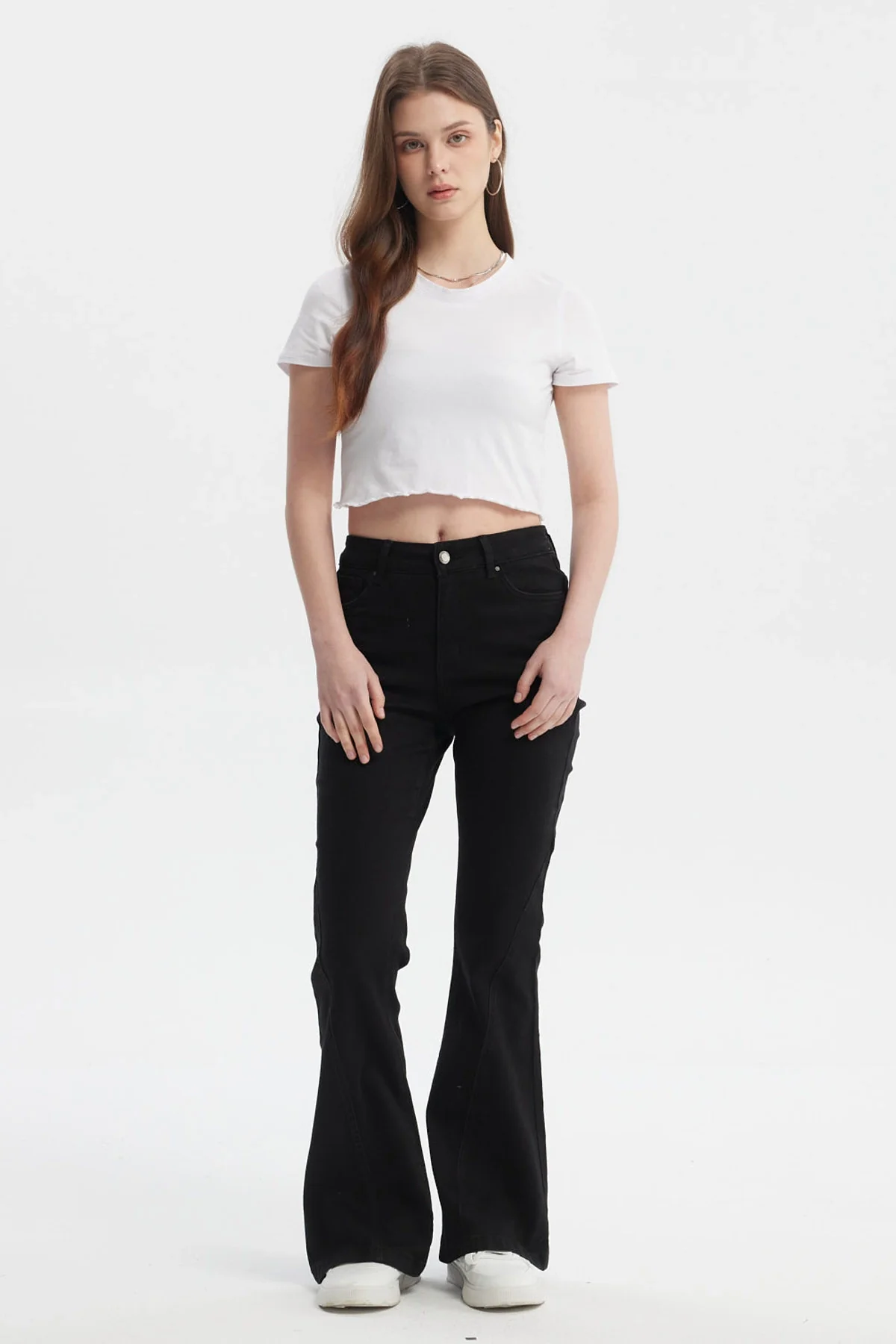 Jeans Mujer Moda Flare Negro - Image 4