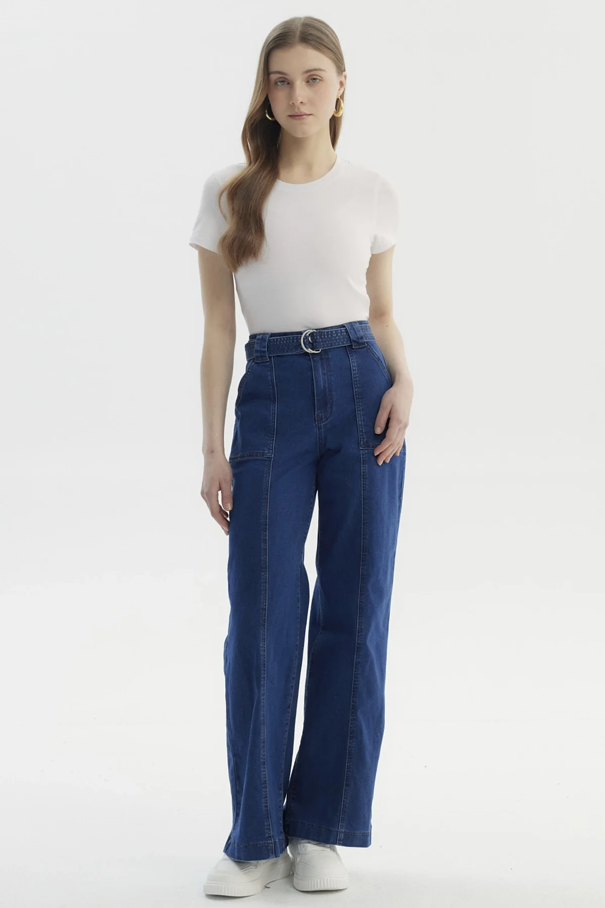 Jeans Mujer Palazzo Azul Oscuro - Image 4