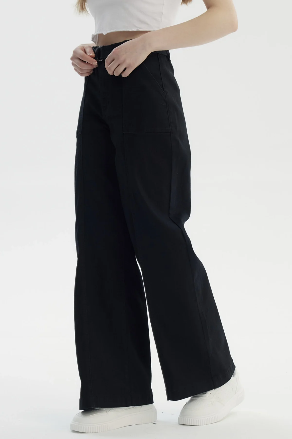 Jeans Mujer Palazzo Negro - Image 2