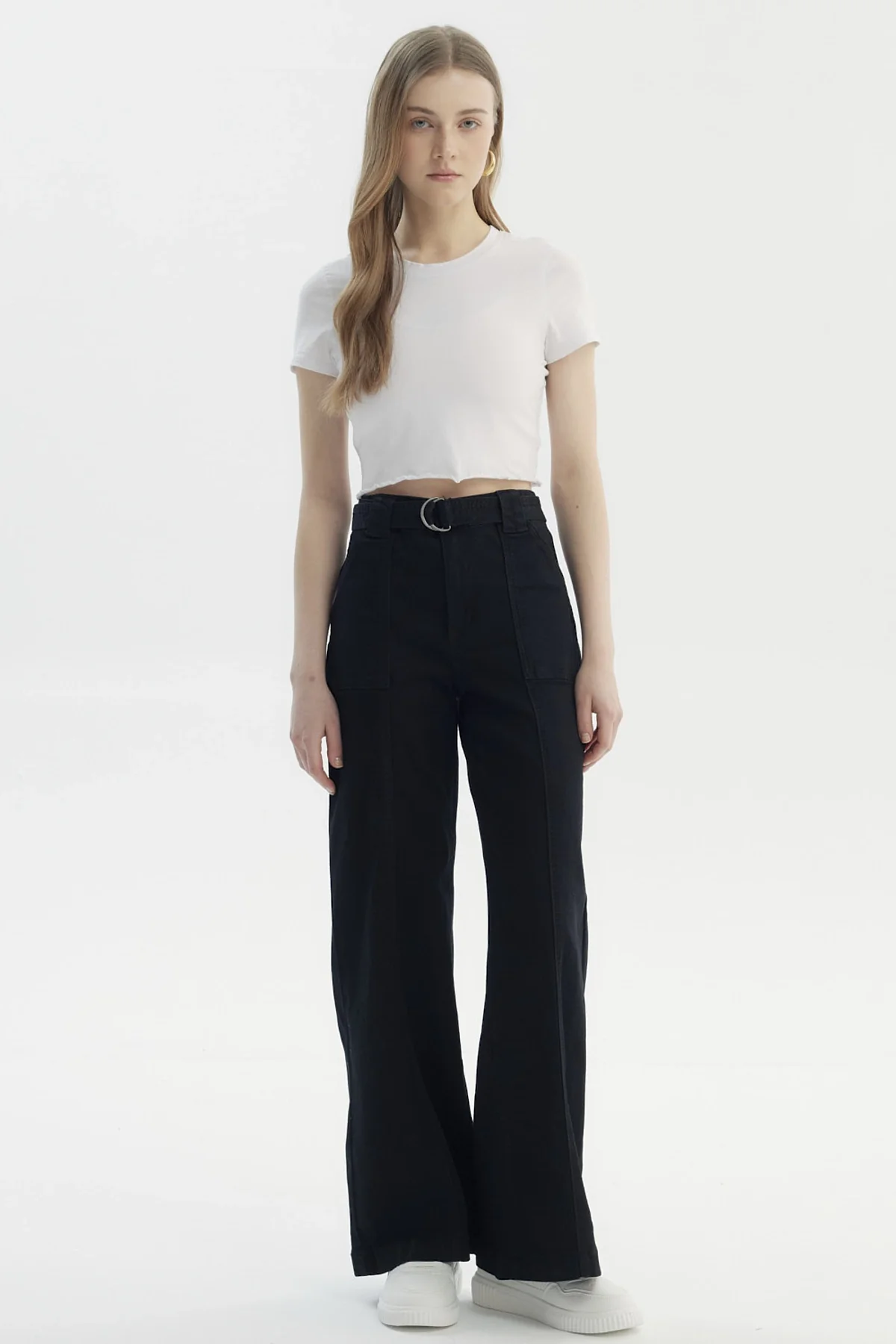 Jeans Mujer Palazzo Negro - Image 4