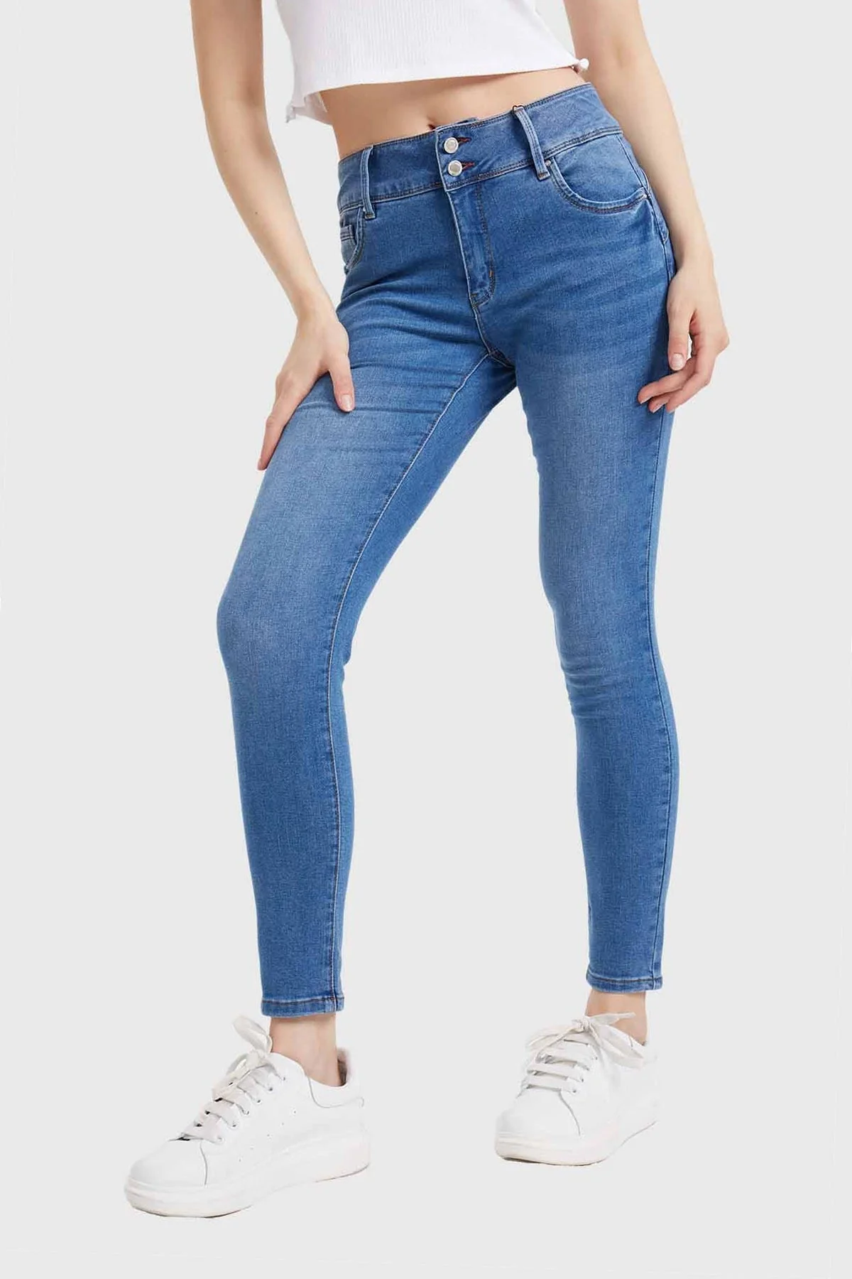Jeans Mujer Skinny Kim Lavado Azul - Image 2