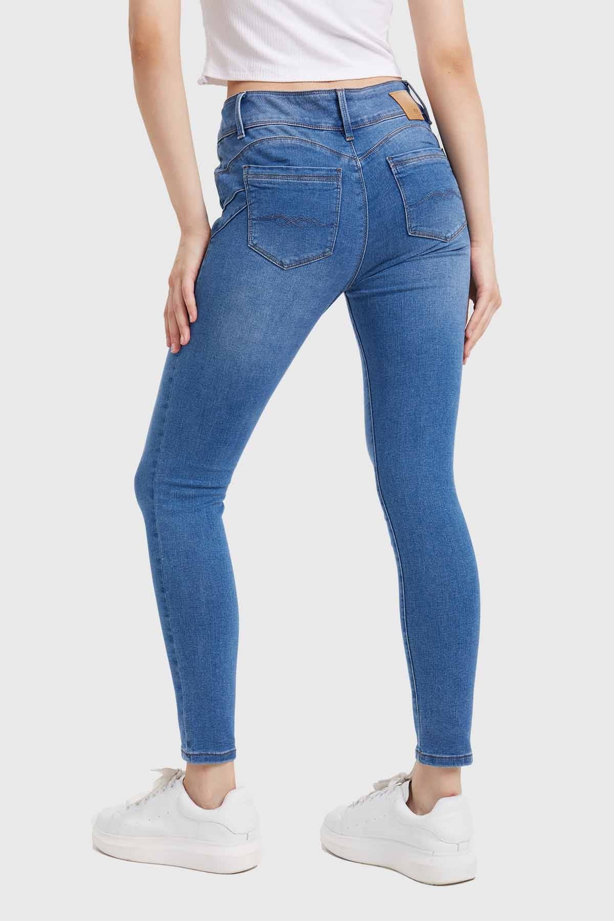 Jeans Mujer Skinny Kim Lavado Azul - Image 3