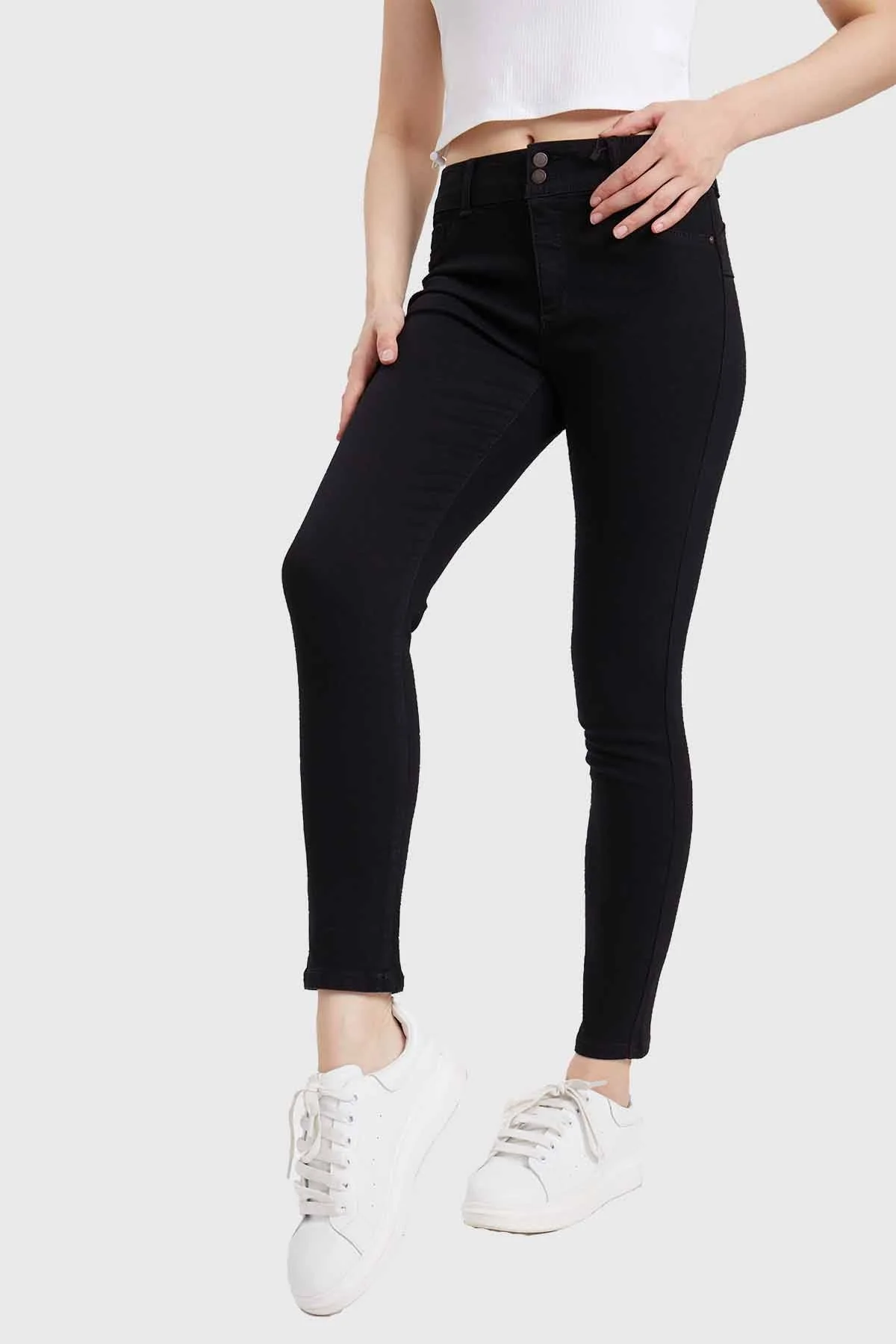Jeans Mujer Skinny Push Up Jeny Negro - Image 2