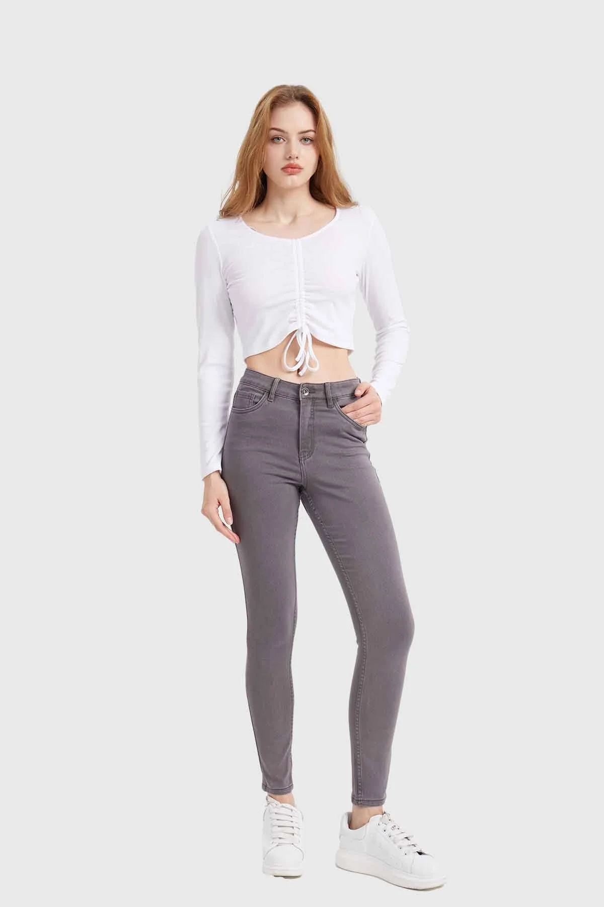 Jeans Mujer Skinny Emilia Gris - Image 3