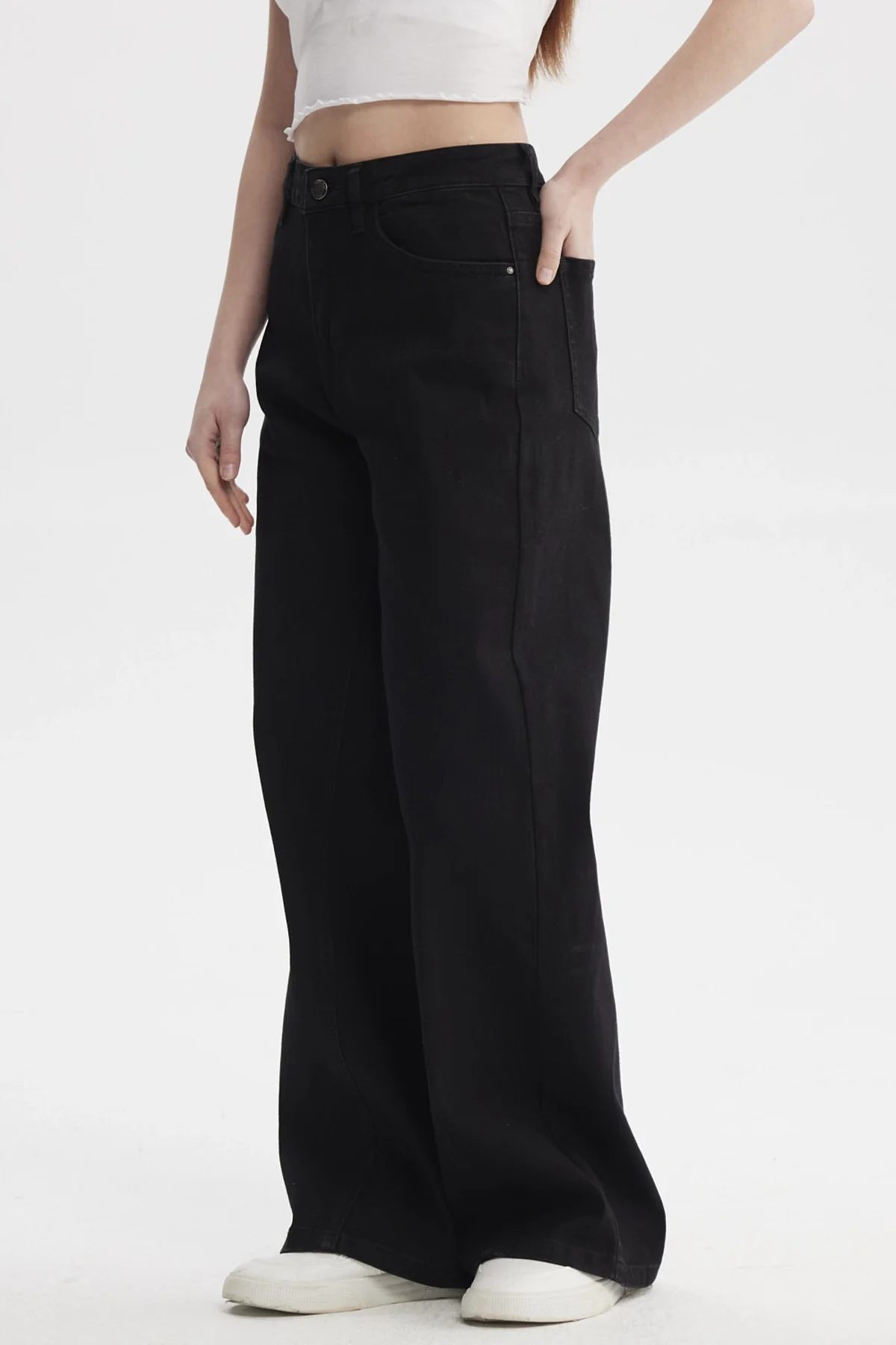 Jeans Mujer Wide Leg Negro - Image 2