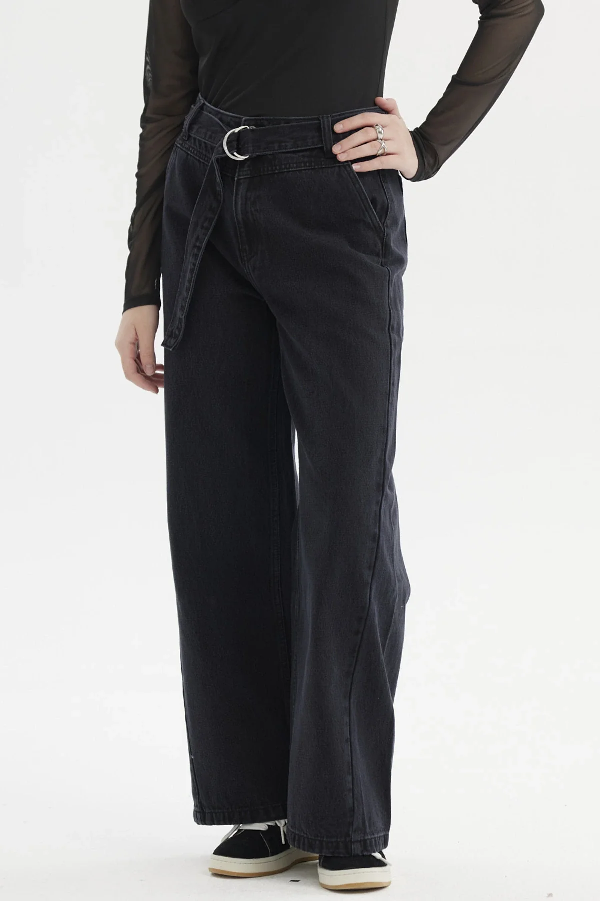 Jeans Mujer Wide Leg Negro - Image 2