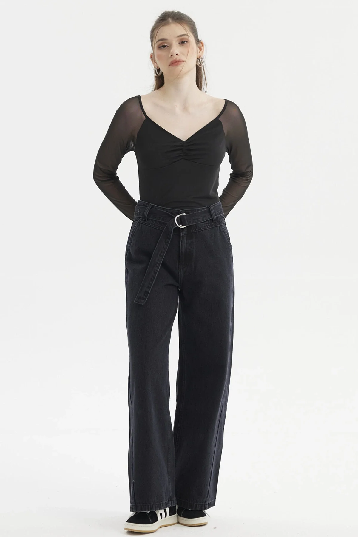 Jeans Mujer Wide Leg Negro - Image 4