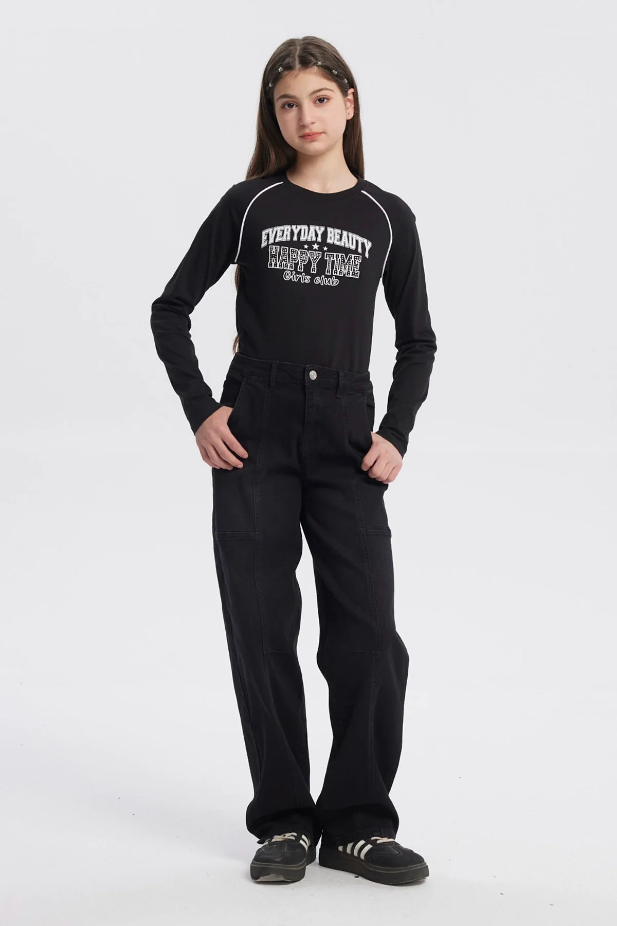 Jeans Niña Baggy Negro - Image 4