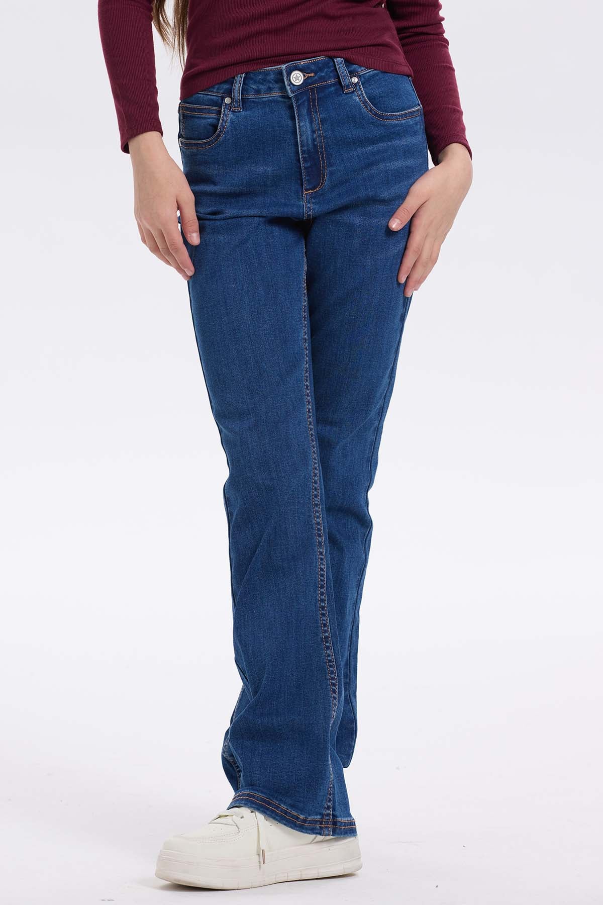 Jeans Niña Básico Flare Azul - Image 2
