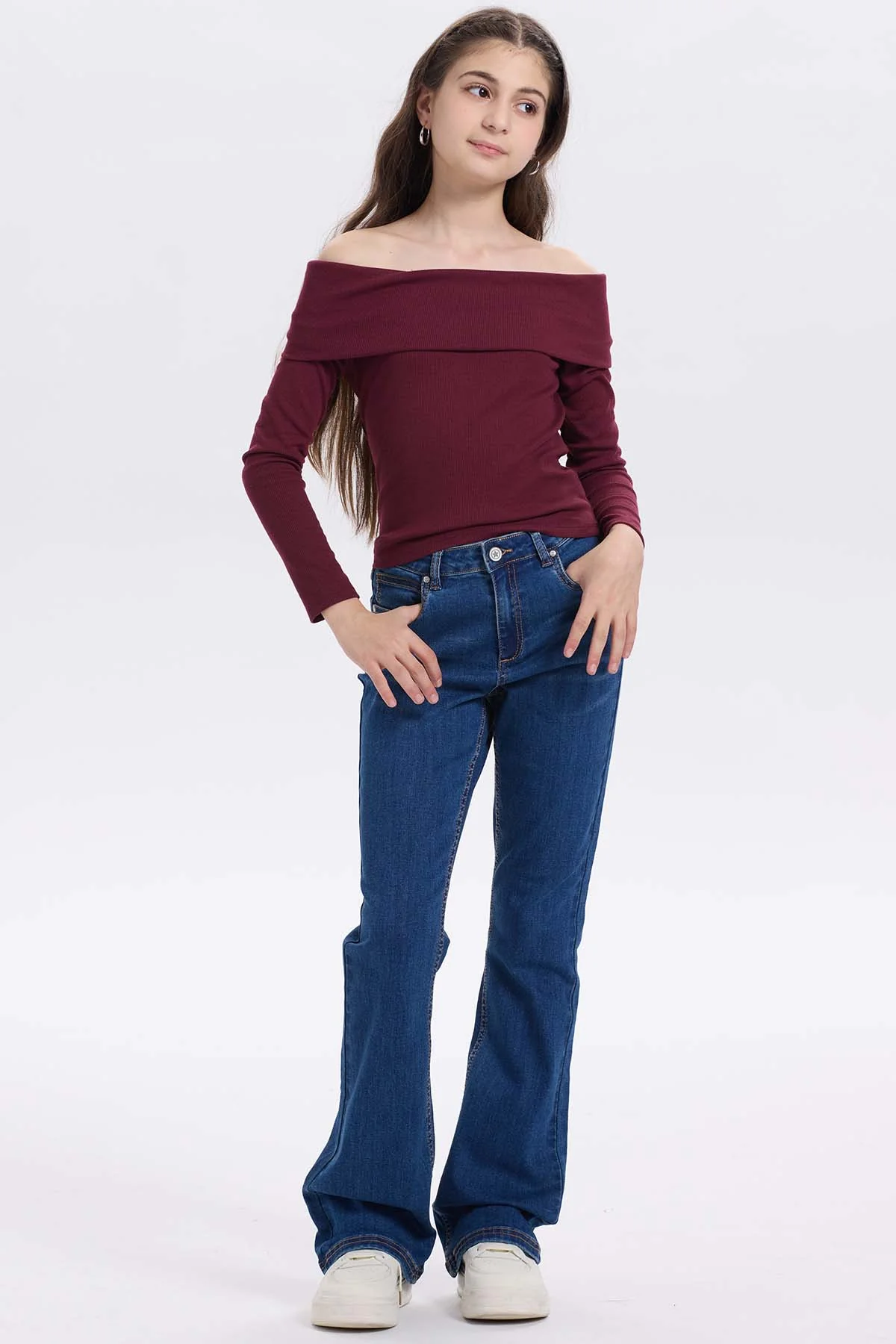 Jeans Niña Básico Flare Azul - Image 4