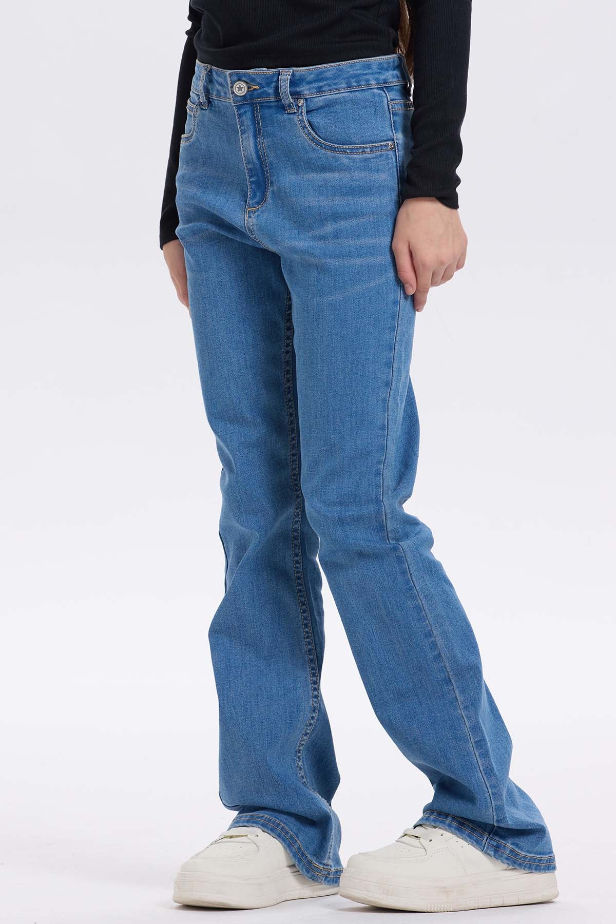 Jeans Niña Básico Flare Azul Claro - Image 2