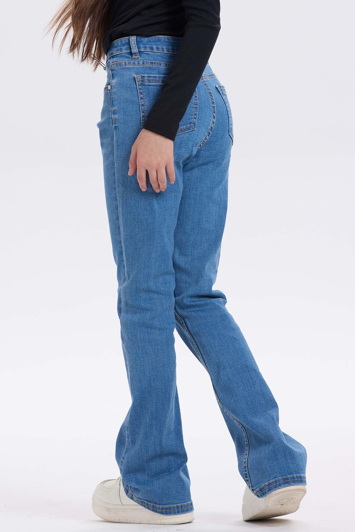 Jeans Niña Básico Flare Azul Claro - Image 3