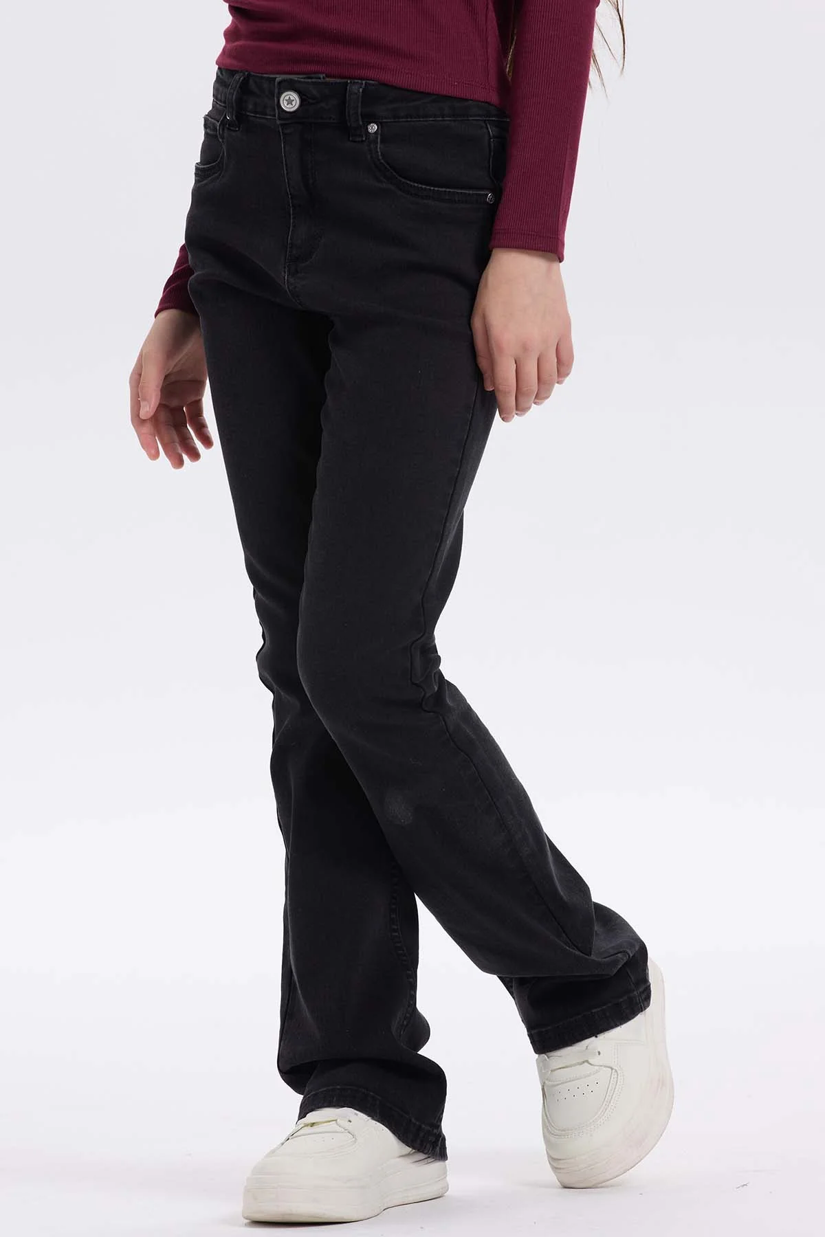 Jeans Niña Básico Flare Negro - Image 2