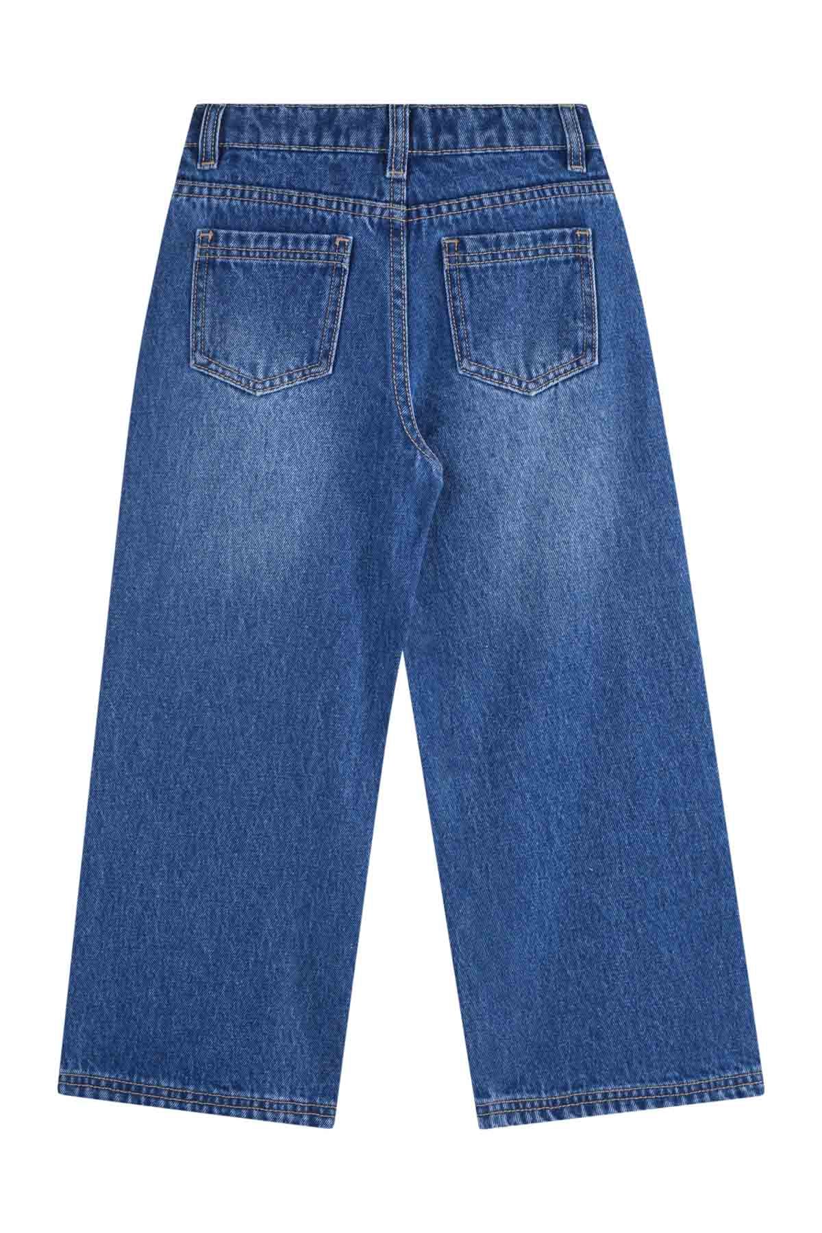 Jeans Niña Flare Con Strass Azul - Image 2