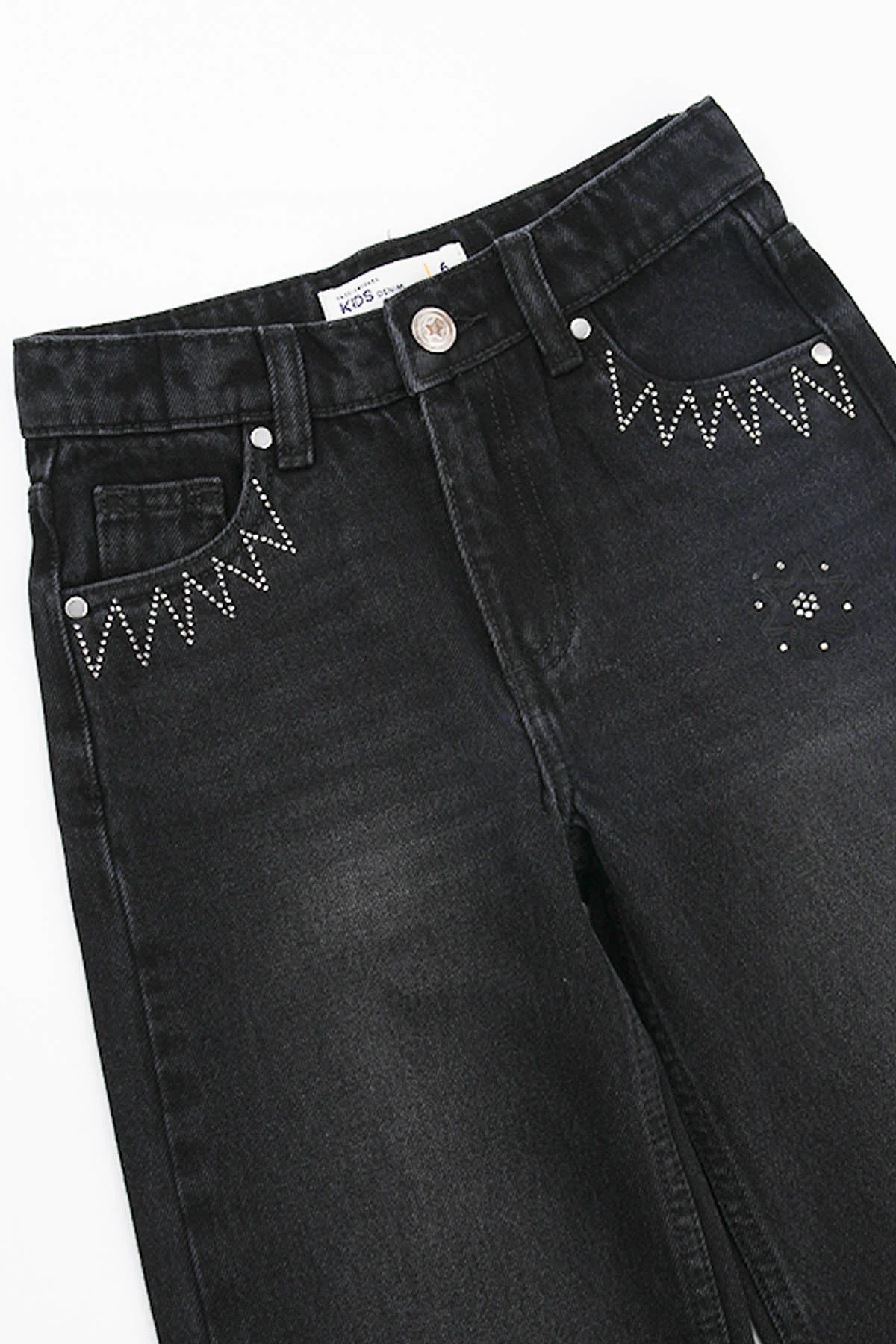 Jeans Niña Flare Con Strass Negro - Image 3