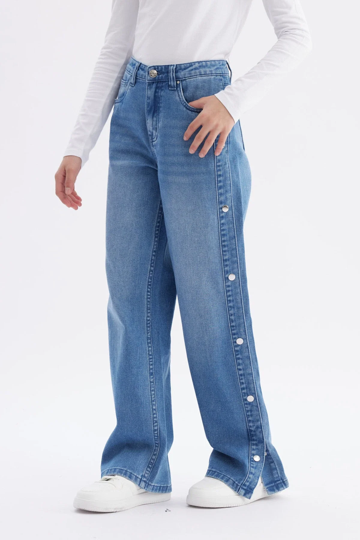 Jeans Niña Wide Leg Azul - Image 2