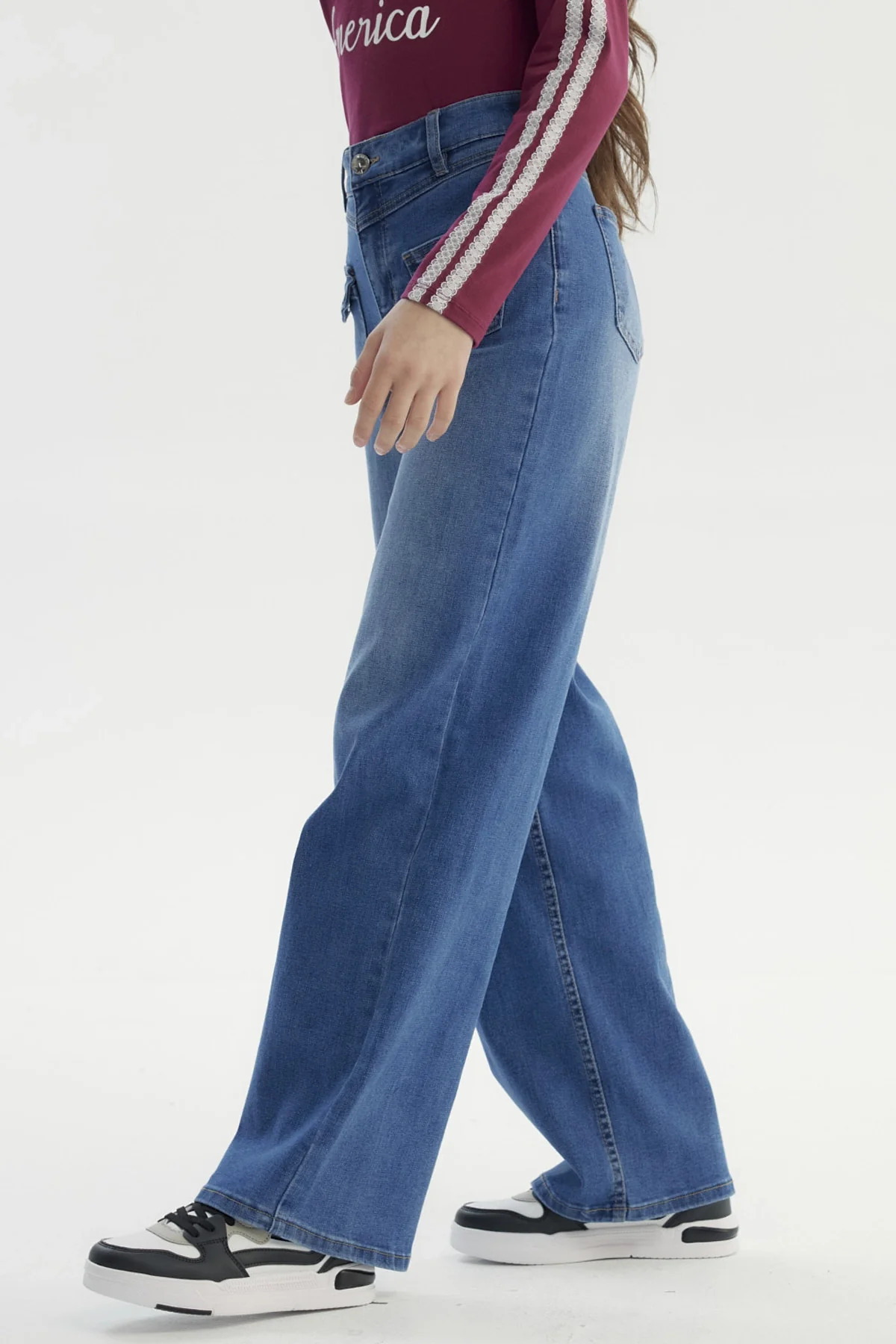 Jeans Niña Wide Leg Azul - Image 2