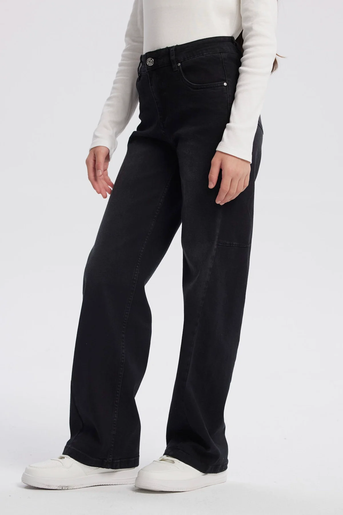 Jeans Niña Wide Leg Negro - Image 2