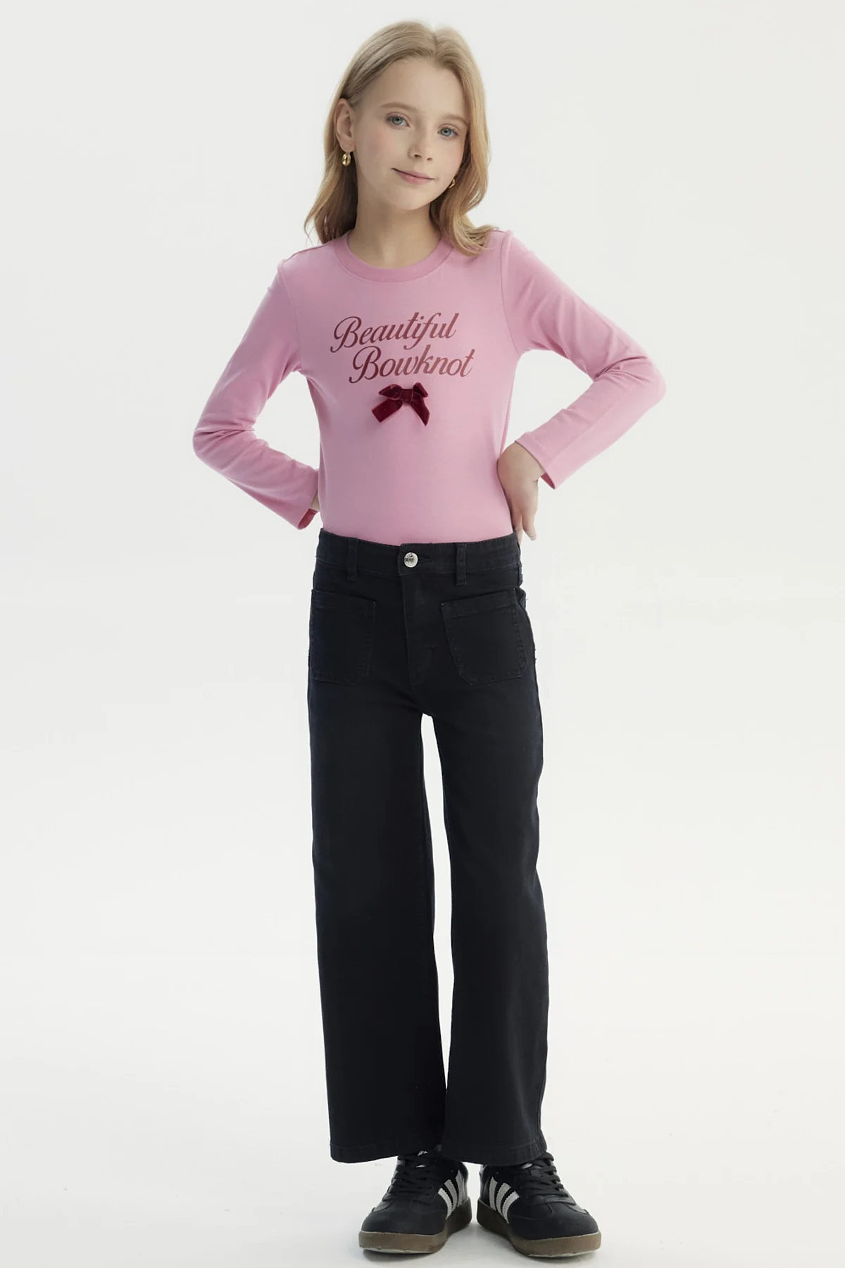 Jeans Niña Wide Leg Negro - Image 4
