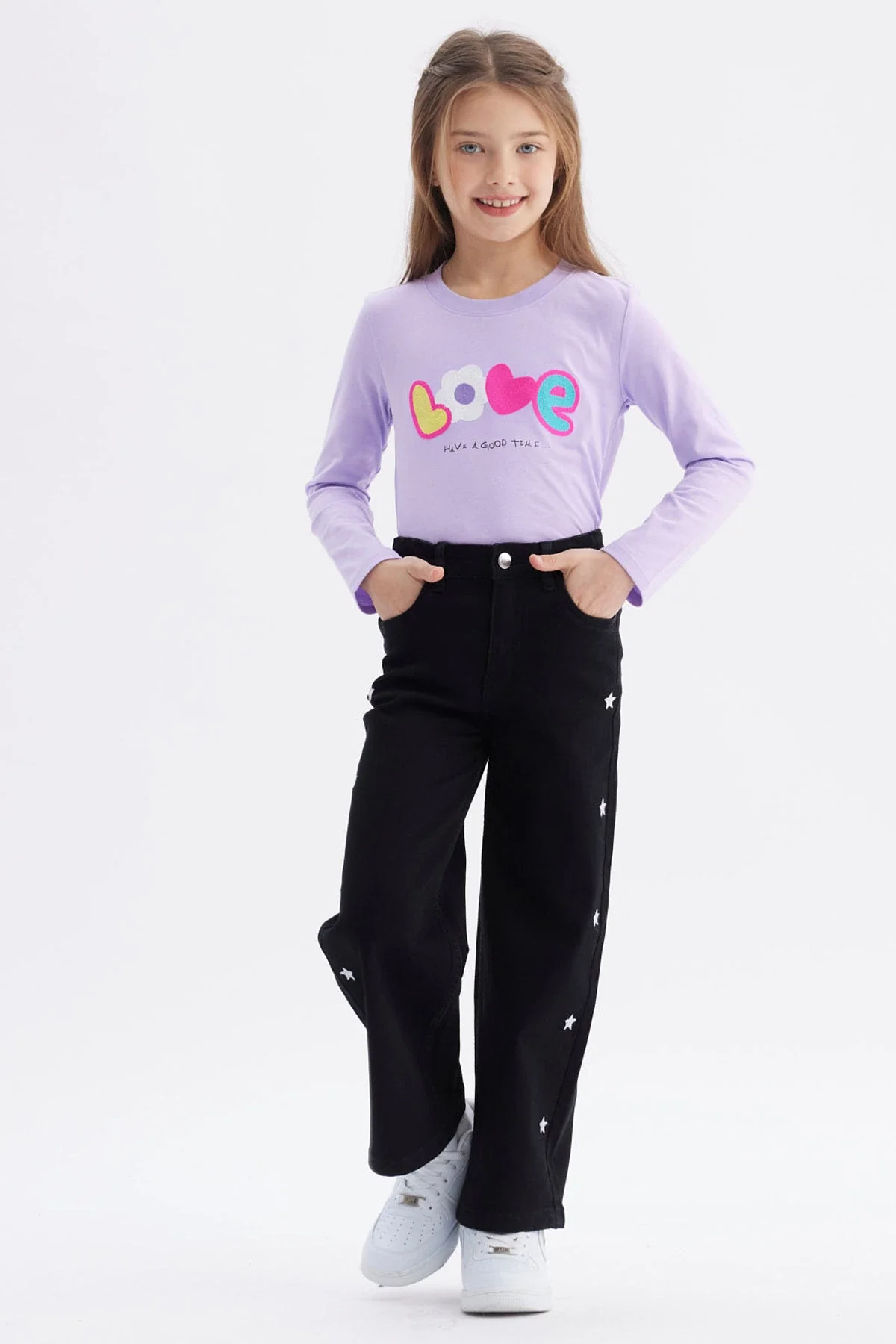 Jeans Niña Wide Leg Negro - Image 4