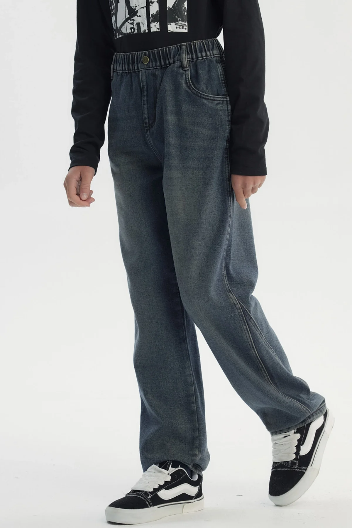 Jeans Niño Baggy Azul Oscuro - Image 2