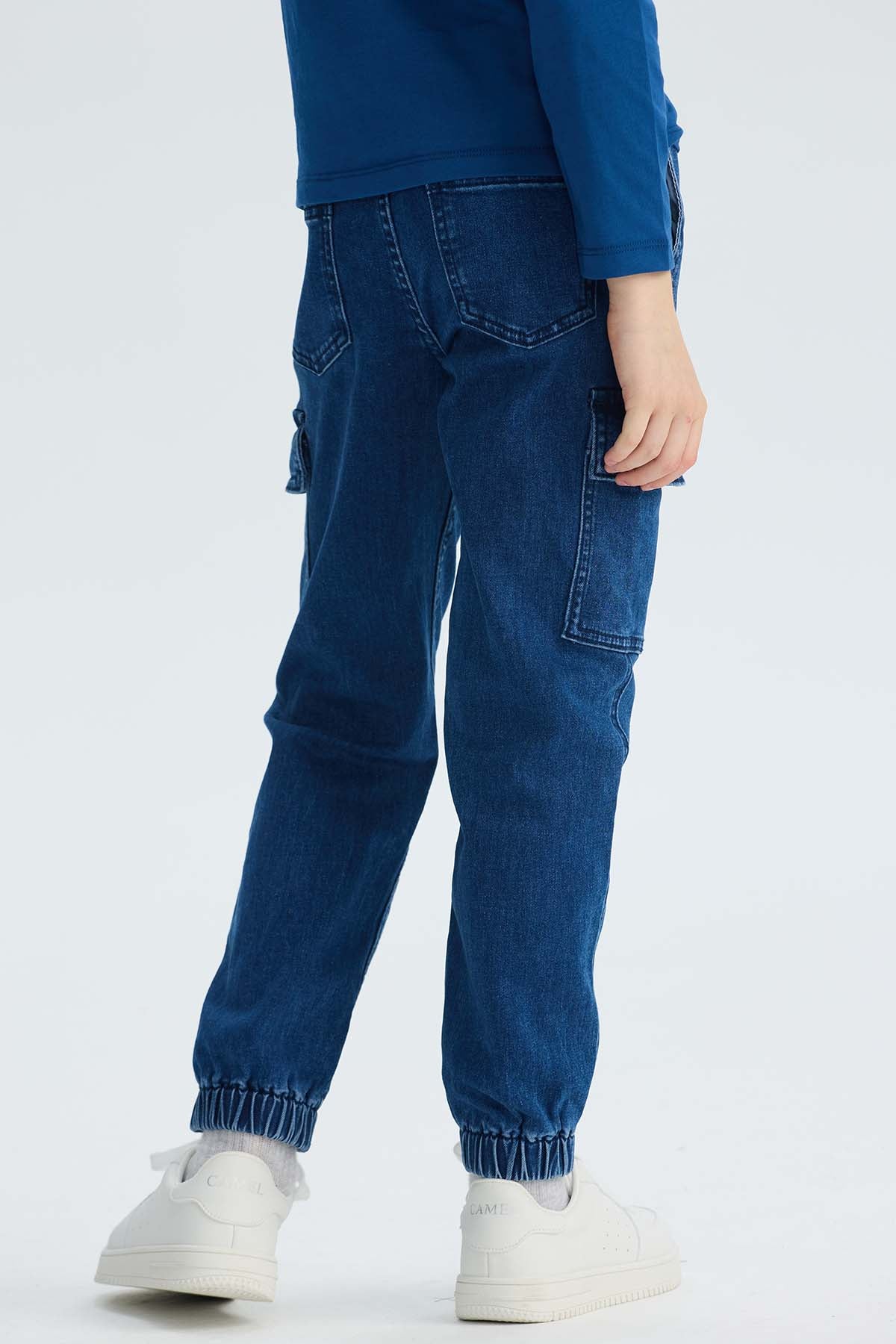 Jeans Niño Jogger Cargo Azul - Image 3