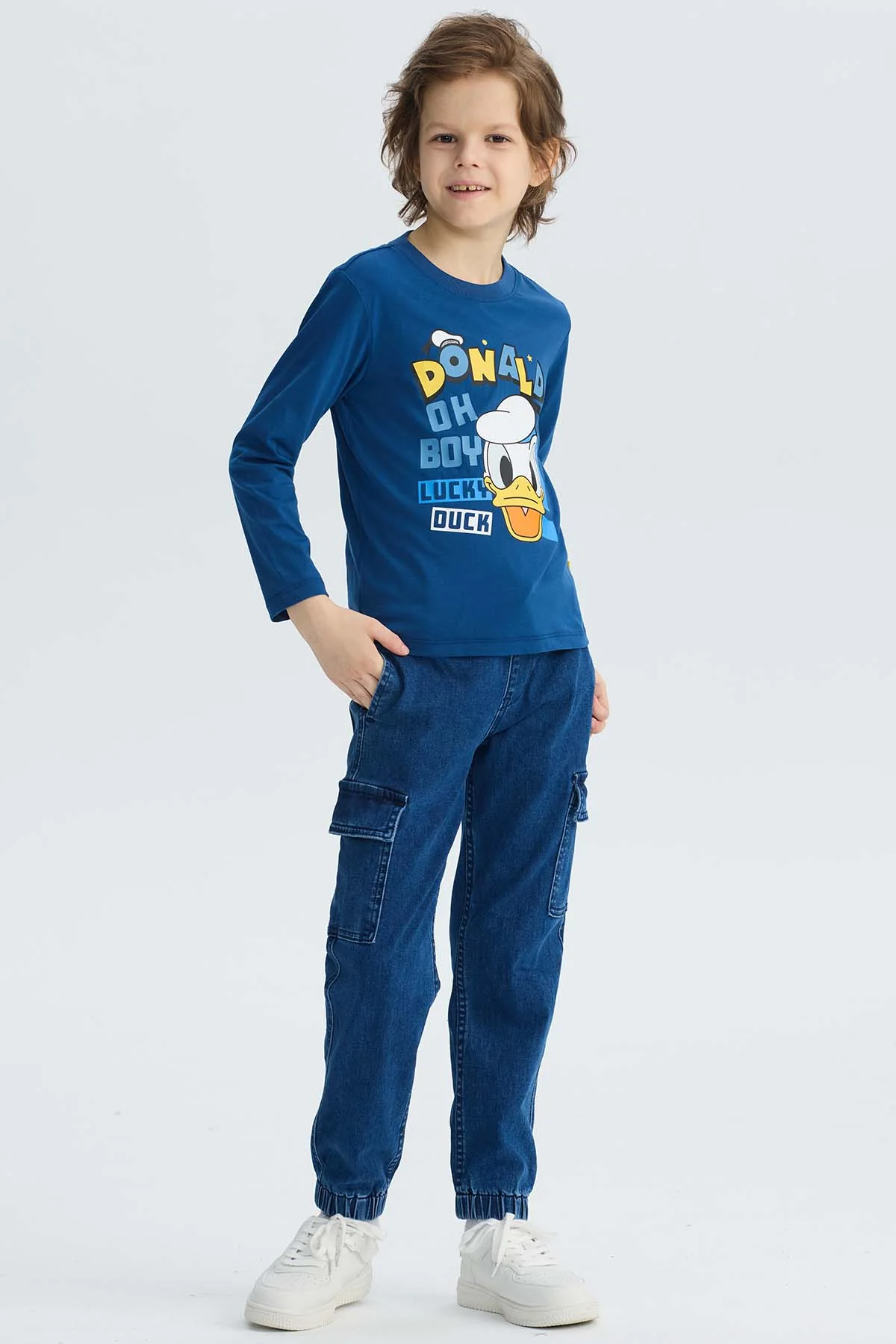 Jeans Niño Jogger Cargo Azul - Image 4