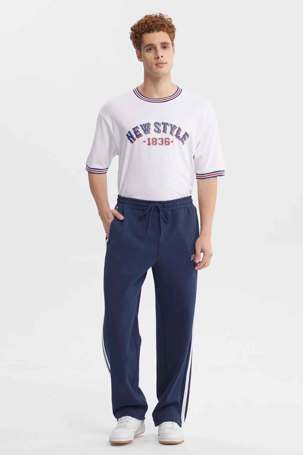 Pantalón Buzo Hombre Calce Recto Azul - Image 4