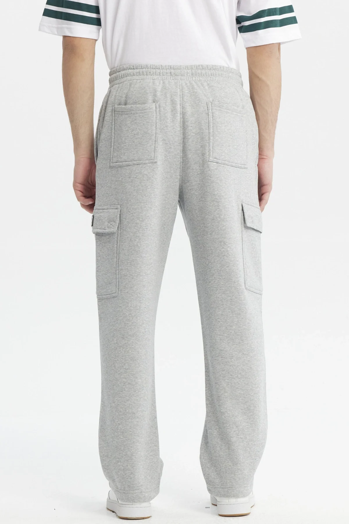 Pantalón Buzo Hombre Cargo Ajustable Gris Melange - Image 3