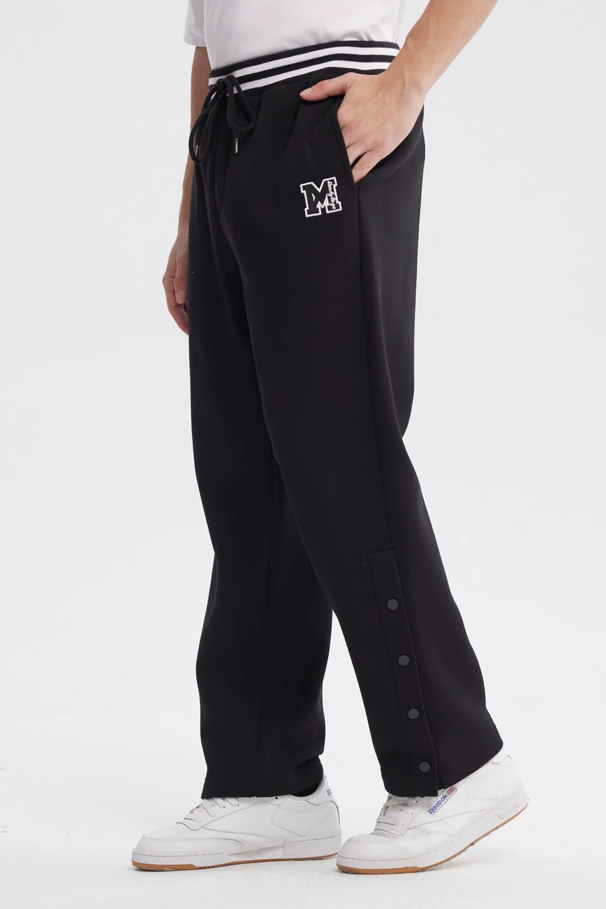 Pantalón Buzo Hombre Juvenil Calce Recto Negro - Image 2