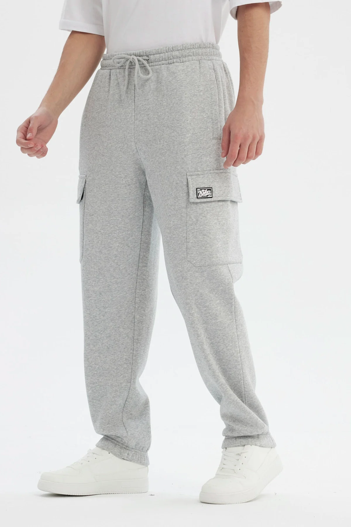 Pantalón Buzo Hombre Juvenil Pitillo Gris Melange - Image 2