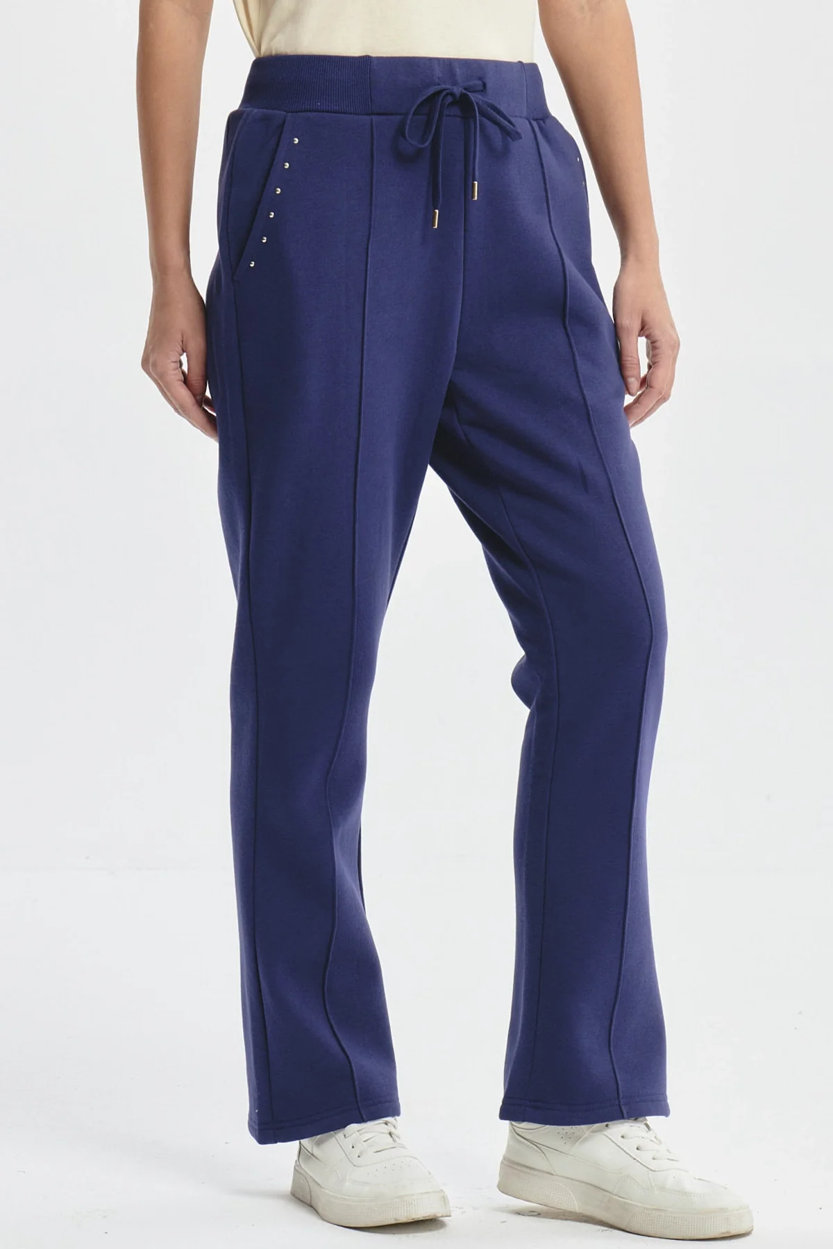 Pantalón Buzo Mujer Clásico Flare Azul - Image 2